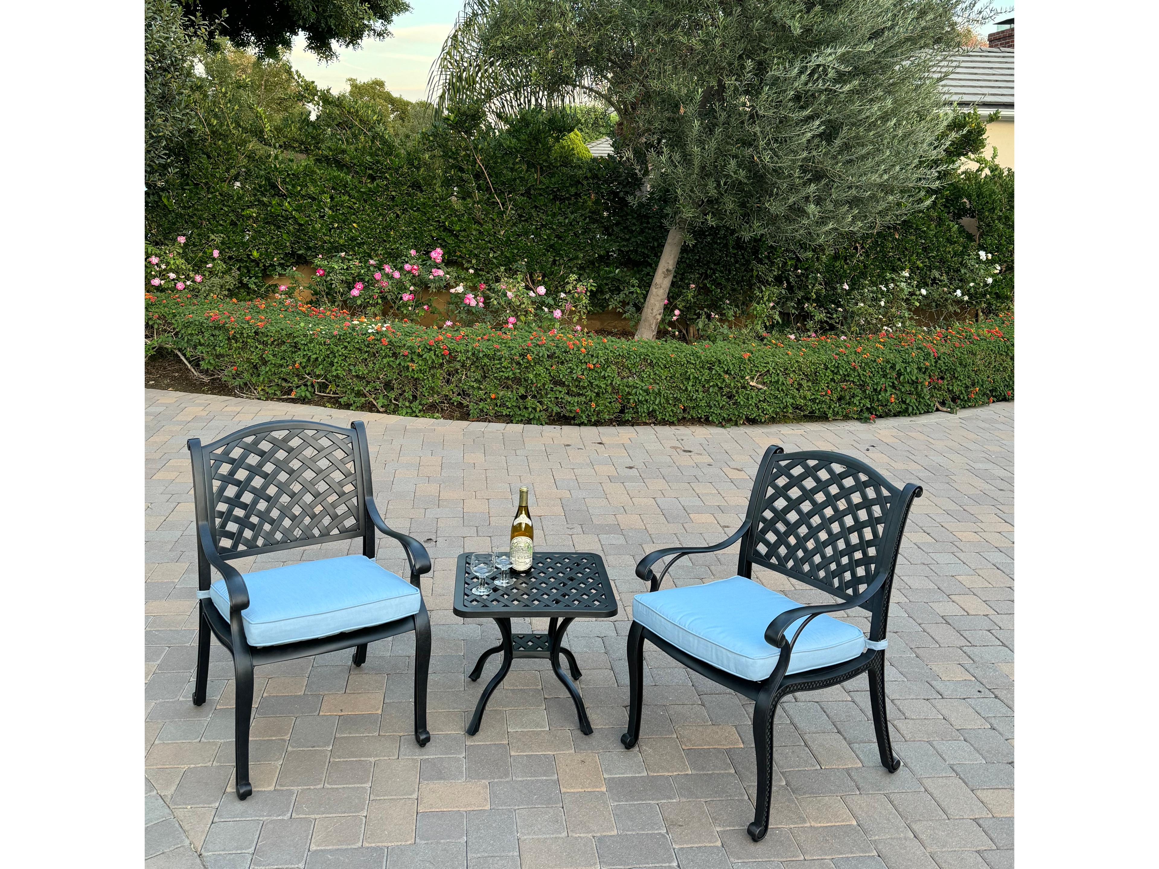 Darlee Outdoor Living Nassau Cast Aluminum 3-Piece Patio Conversation Set