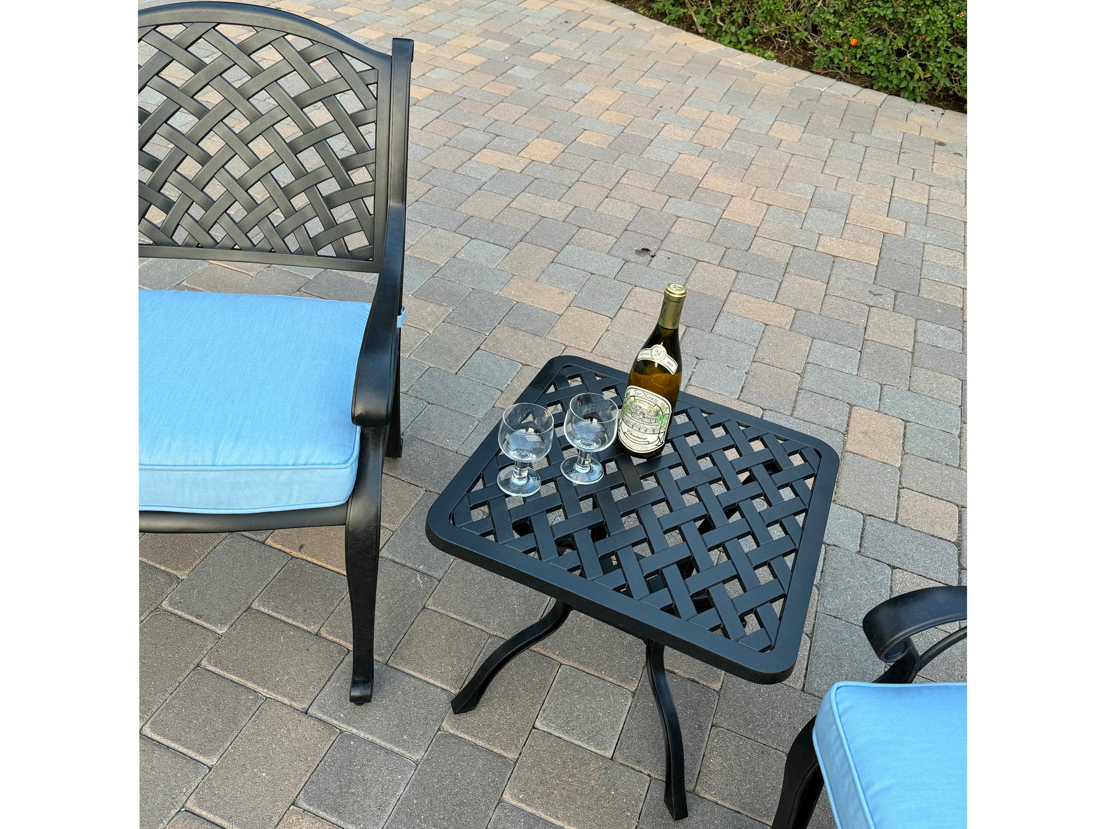 Darlee Outdoor Living Nassau Cast Aluminum 3-Piece Patio Conversation Set