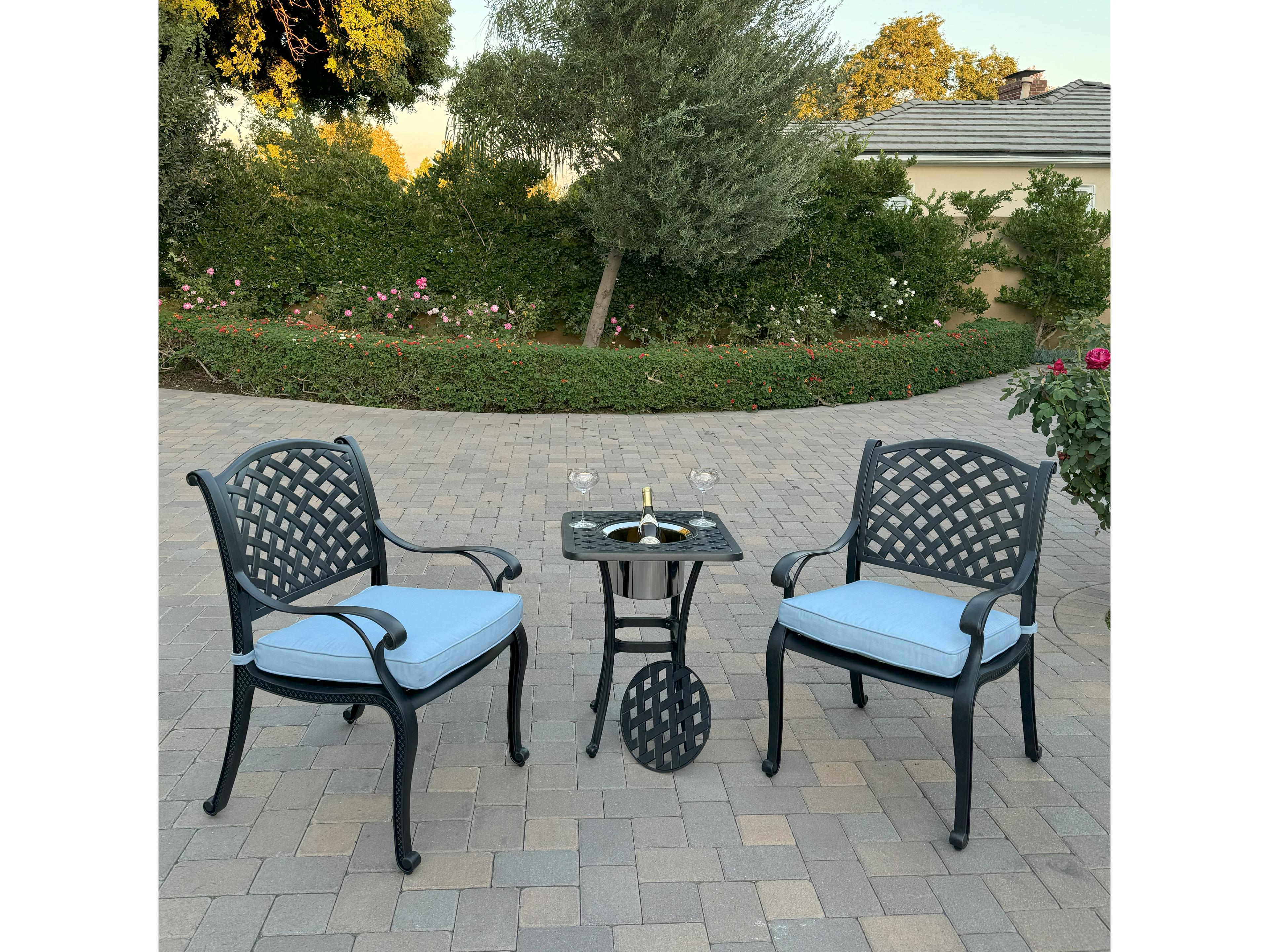 Darlee Outdoor Living Nassau Cast Aluminum 3-Piece Patio Conversation Set