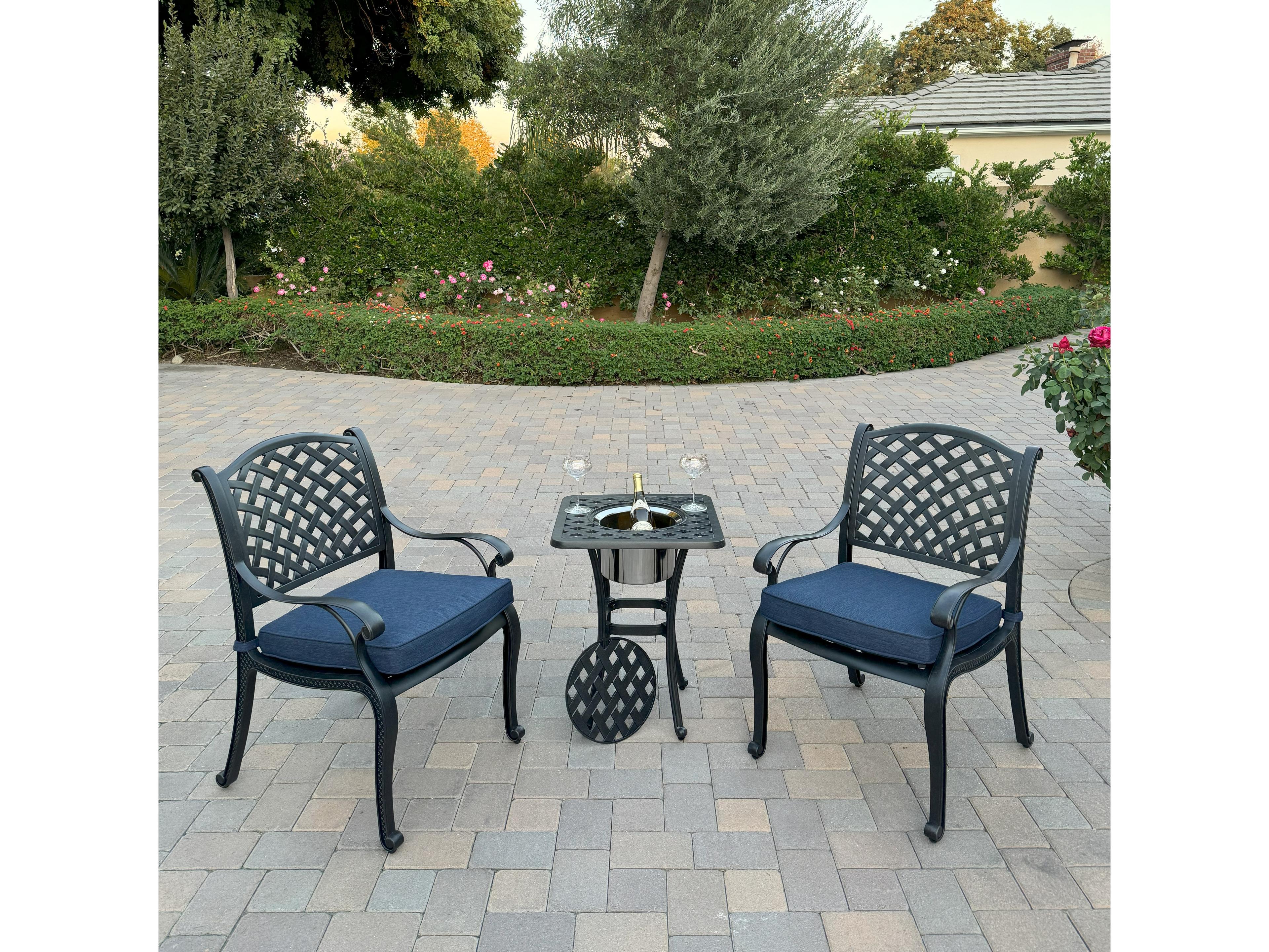 Darlee Outdoor Living Nassau Cast Aluminum 3-Piece Patio Conversation Set
