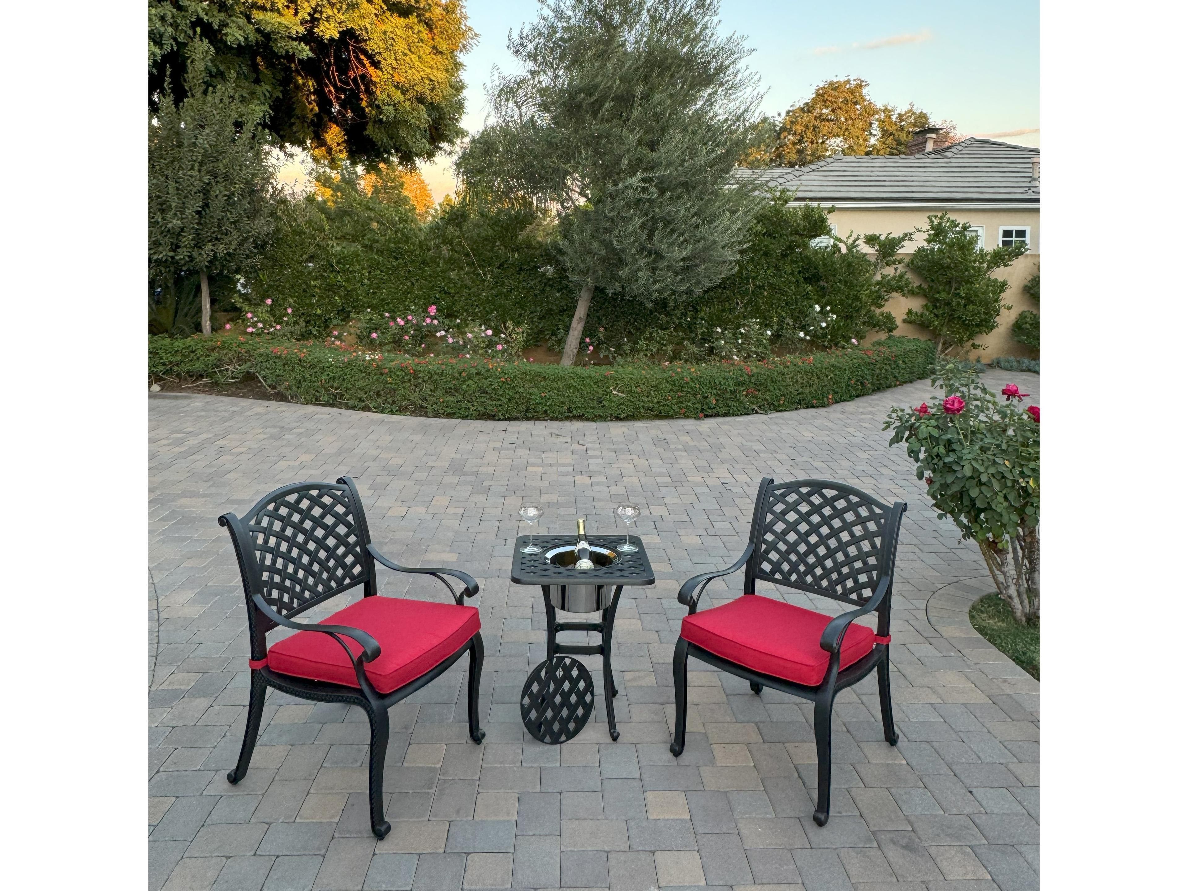 Darlee Outdoor Living Nassau Cast Aluminum 3-Piece Patio Conversation Set