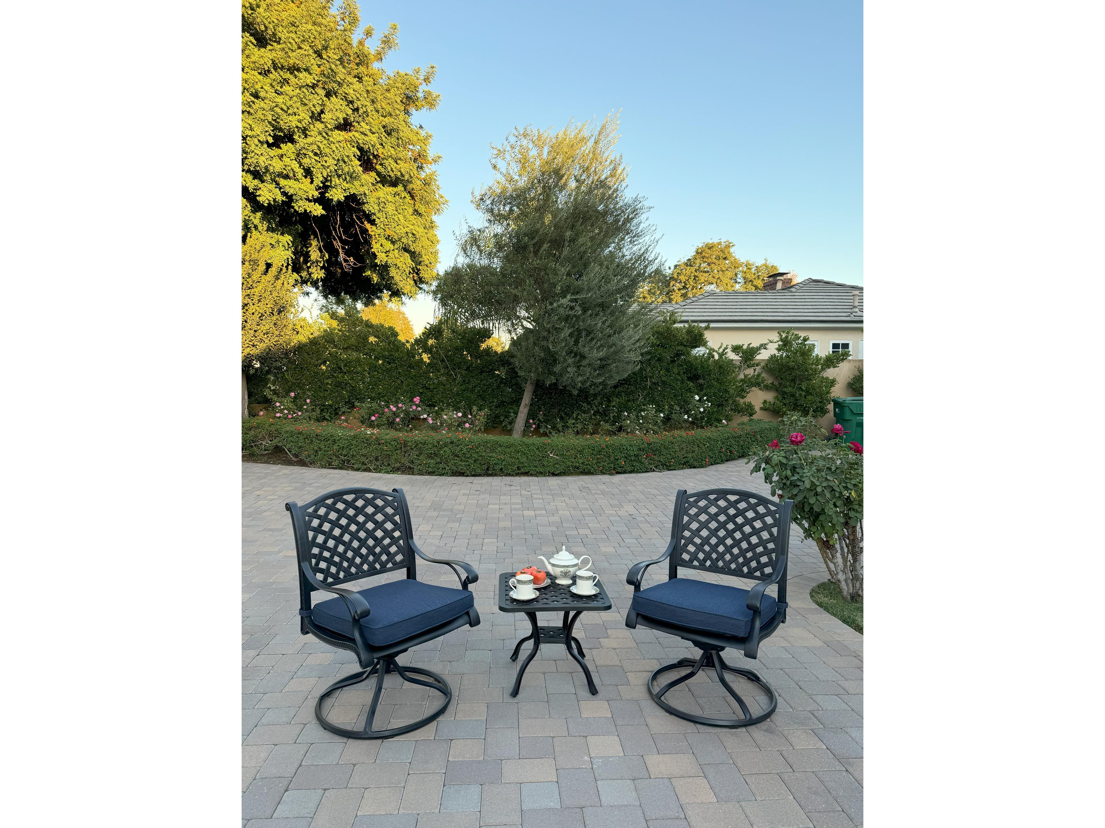 Darlee Outdoor Living Nassau Cast Aluminum 3-Piece Patio Conversation Set