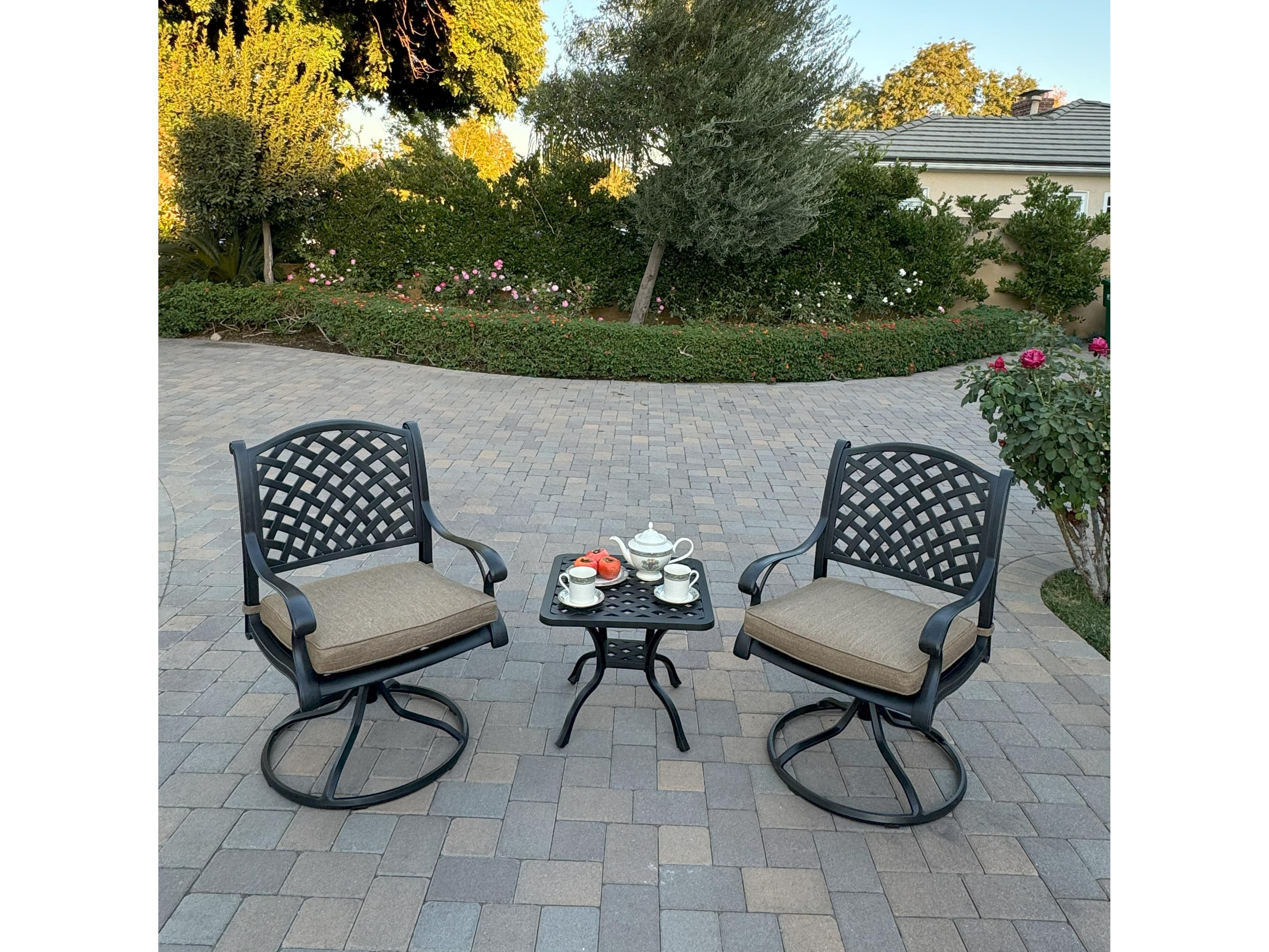 Darlee Outdoor Living Nassau Cast Aluminum 3-Piece Patio Conversation Set