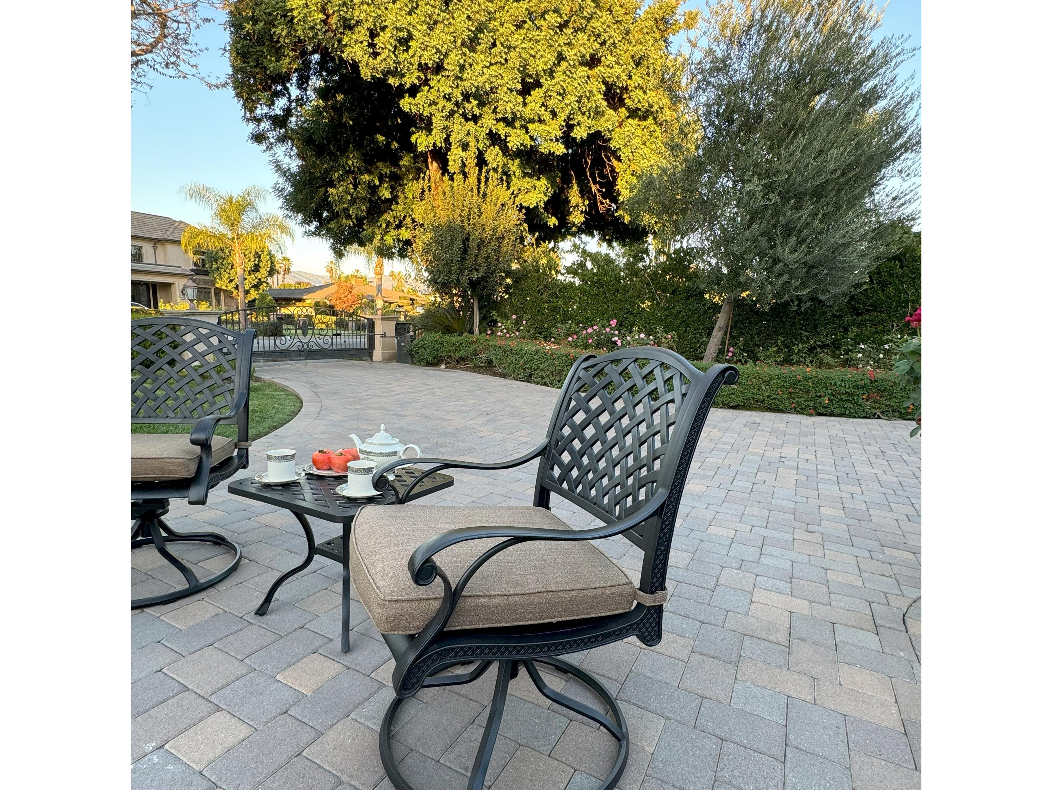 Darlee Outdoor Living Nassau Cast Aluminum 3-Piece Patio Conversation Set