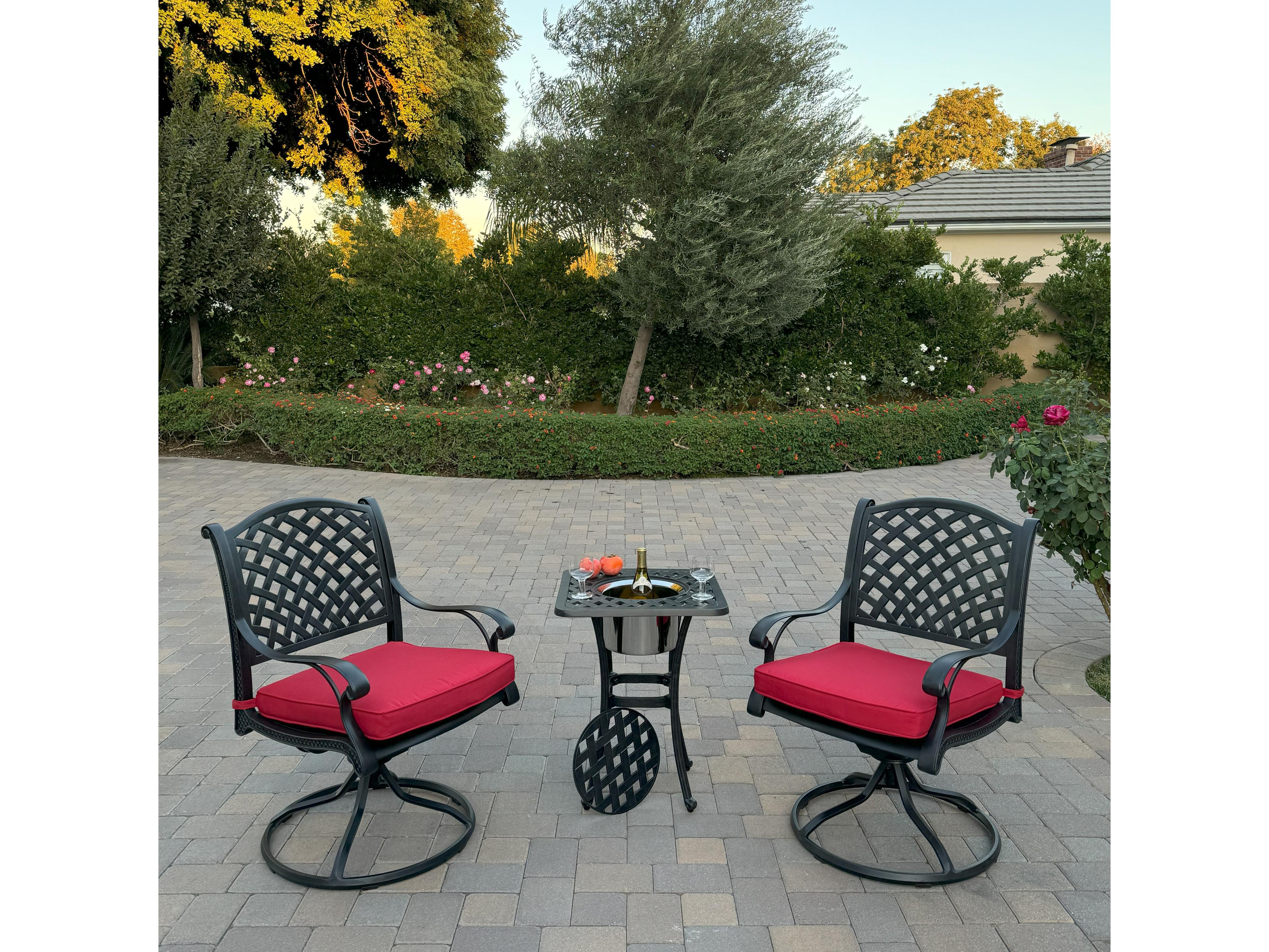 Darlee Outdoor Living Nassau Cast Aluminum 3-Piece Patio Conversation Set