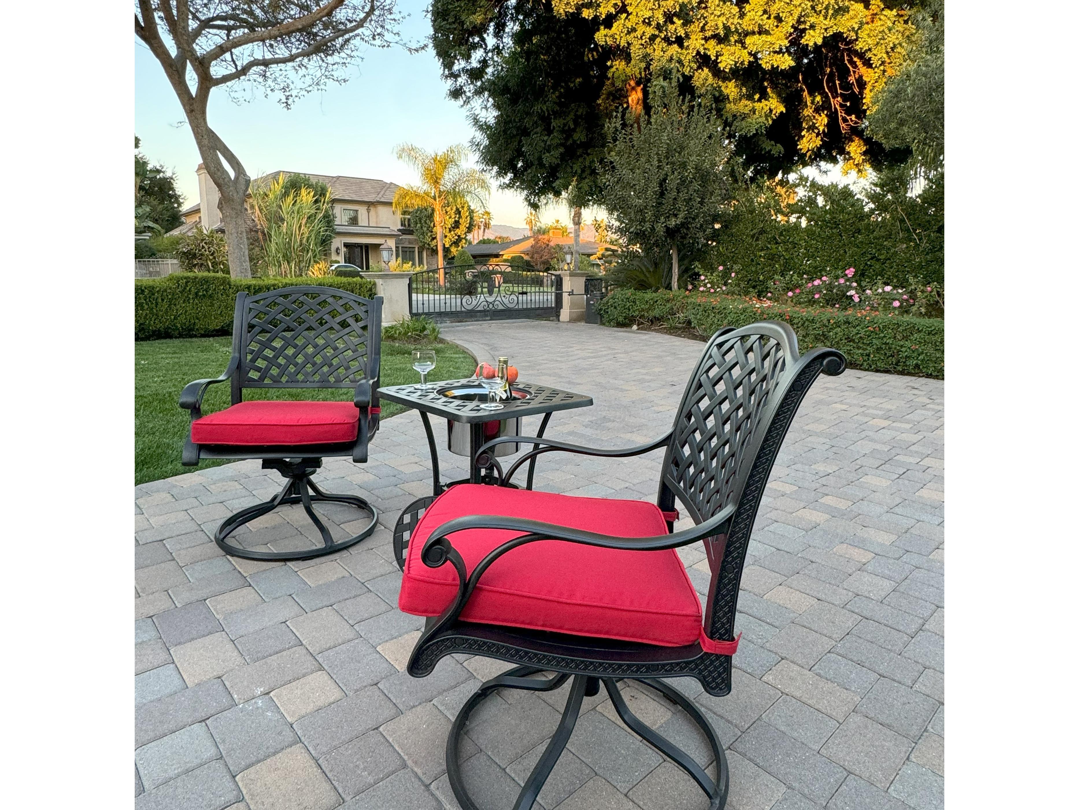 Darlee Outdoor Living Nassau Cast Aluminum 3-Piece Patio Conversation Set