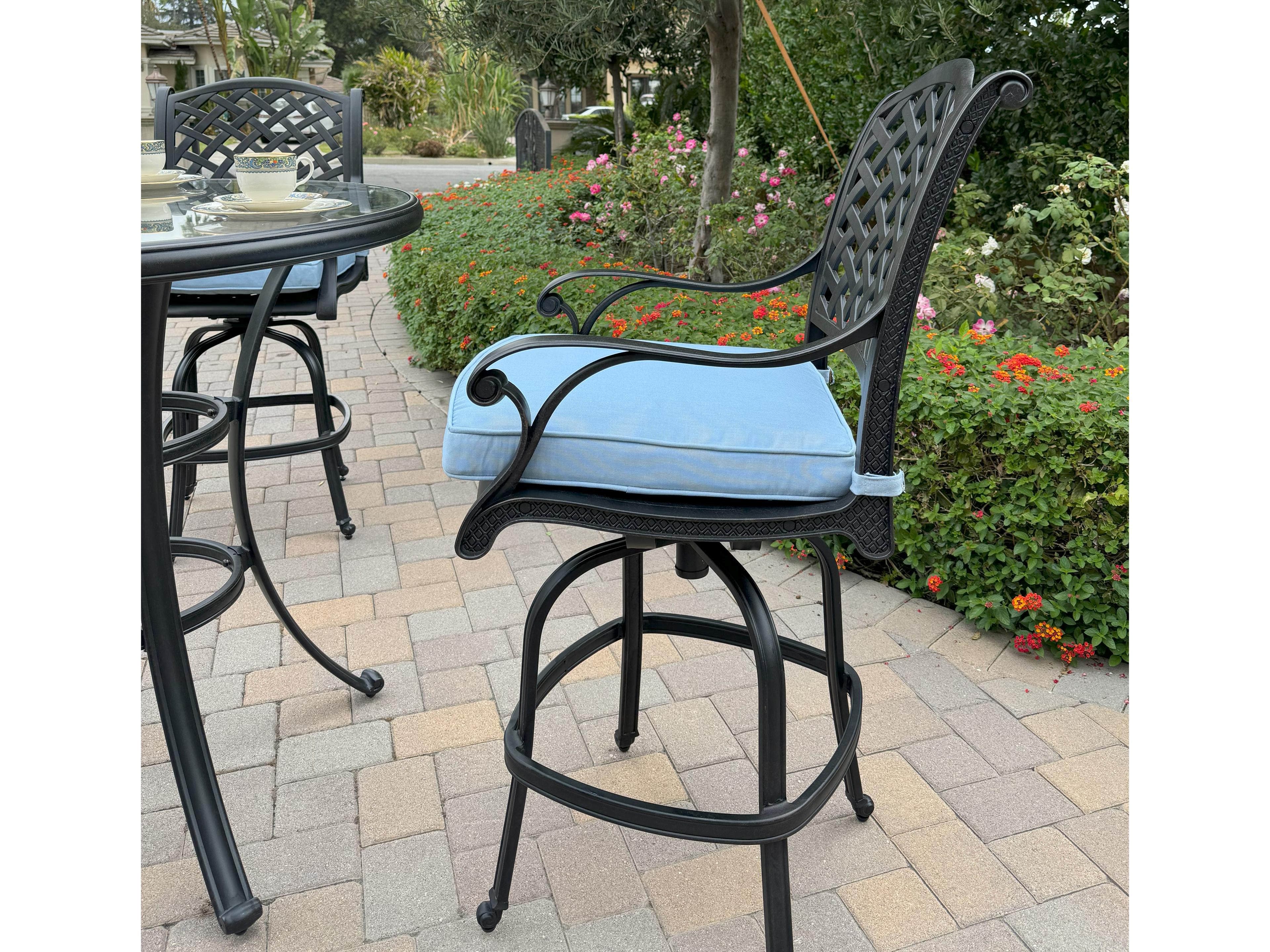 Darlee Outdoor Living Nassau Cast Aluminum 5-Piece Patio Bar Set