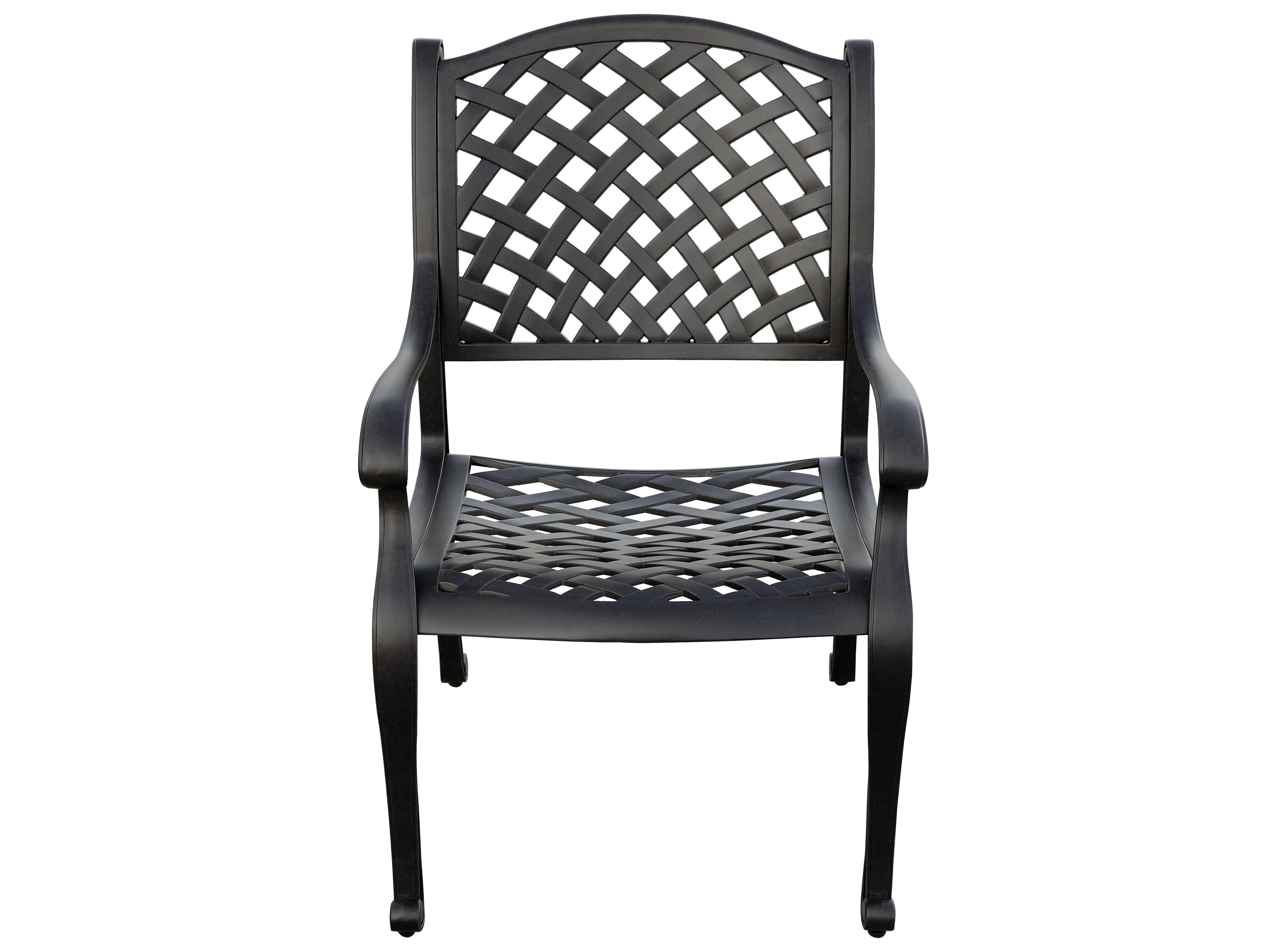 Darlee Outdoor Living Nassau Cast Aluminum Antique Bronze 5 Piece Dining Set with 48'' Wide Round Dining Table