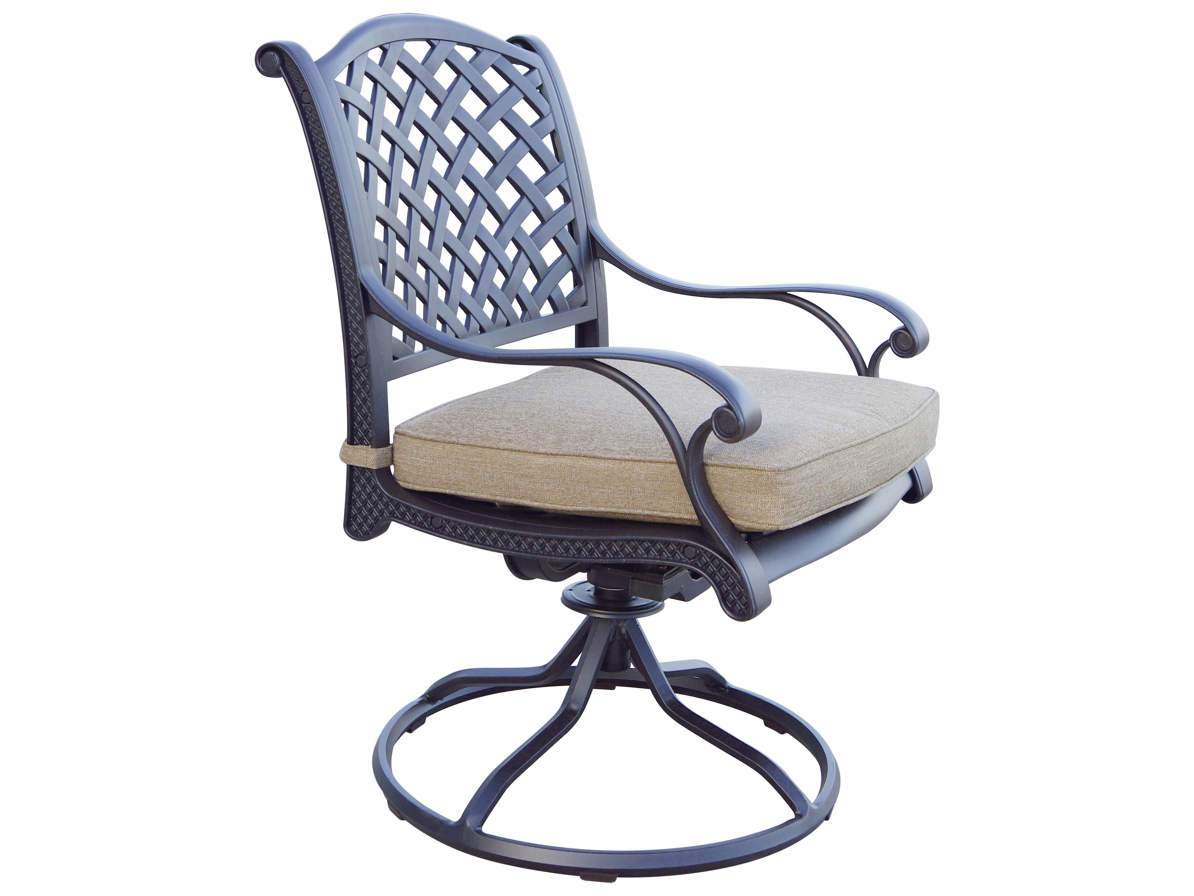 Darlee Outdoor Living Nassau Cast Aluminum Antique Bronze 5 Piece Dining Set with 48'' Wide Round Dining Table