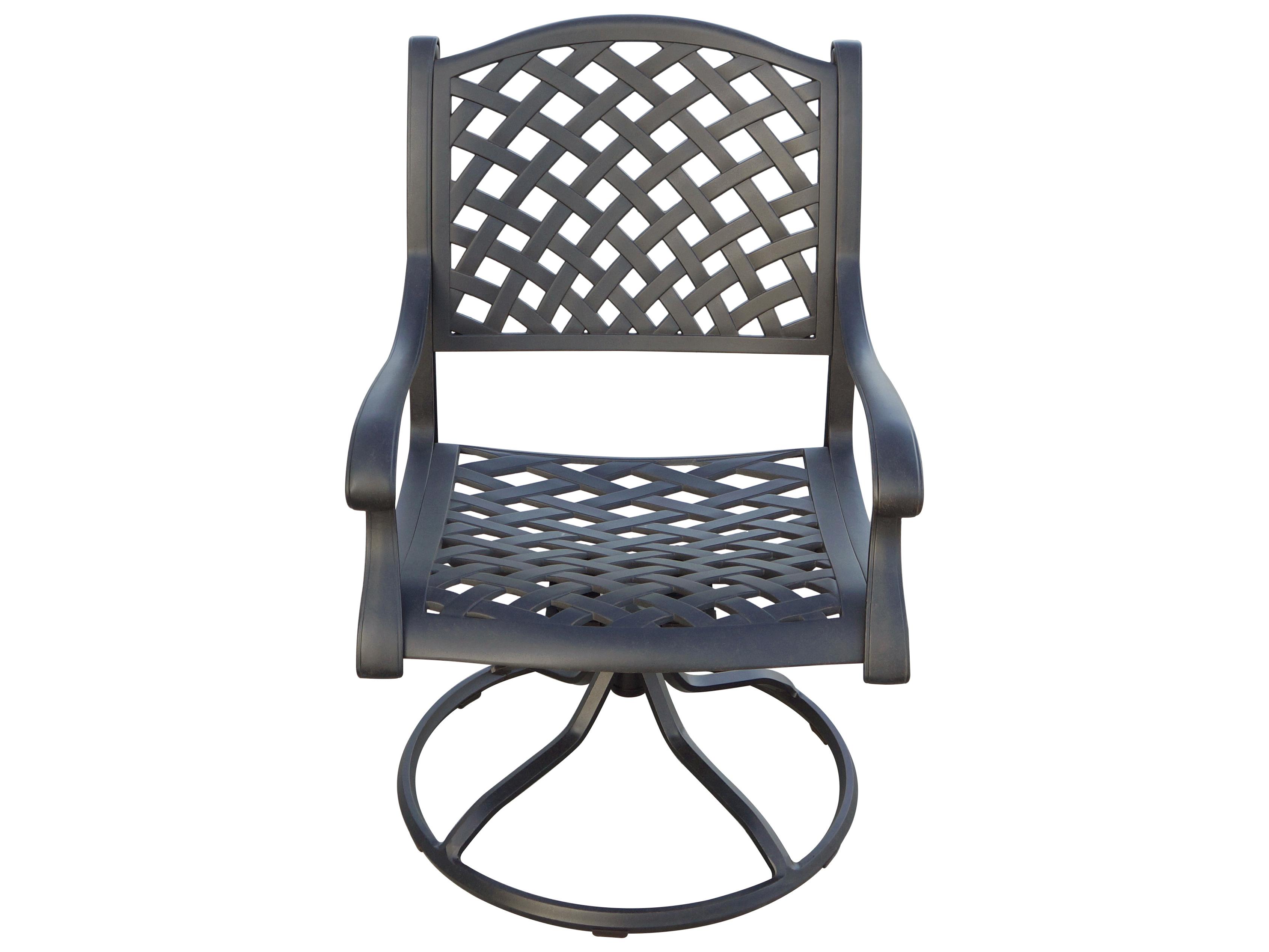 Darlee Outdoor Living Nassau Cast Aluminum Antique Bronze 5 Piece Dining Set with 48'' Wide Dining Round Table