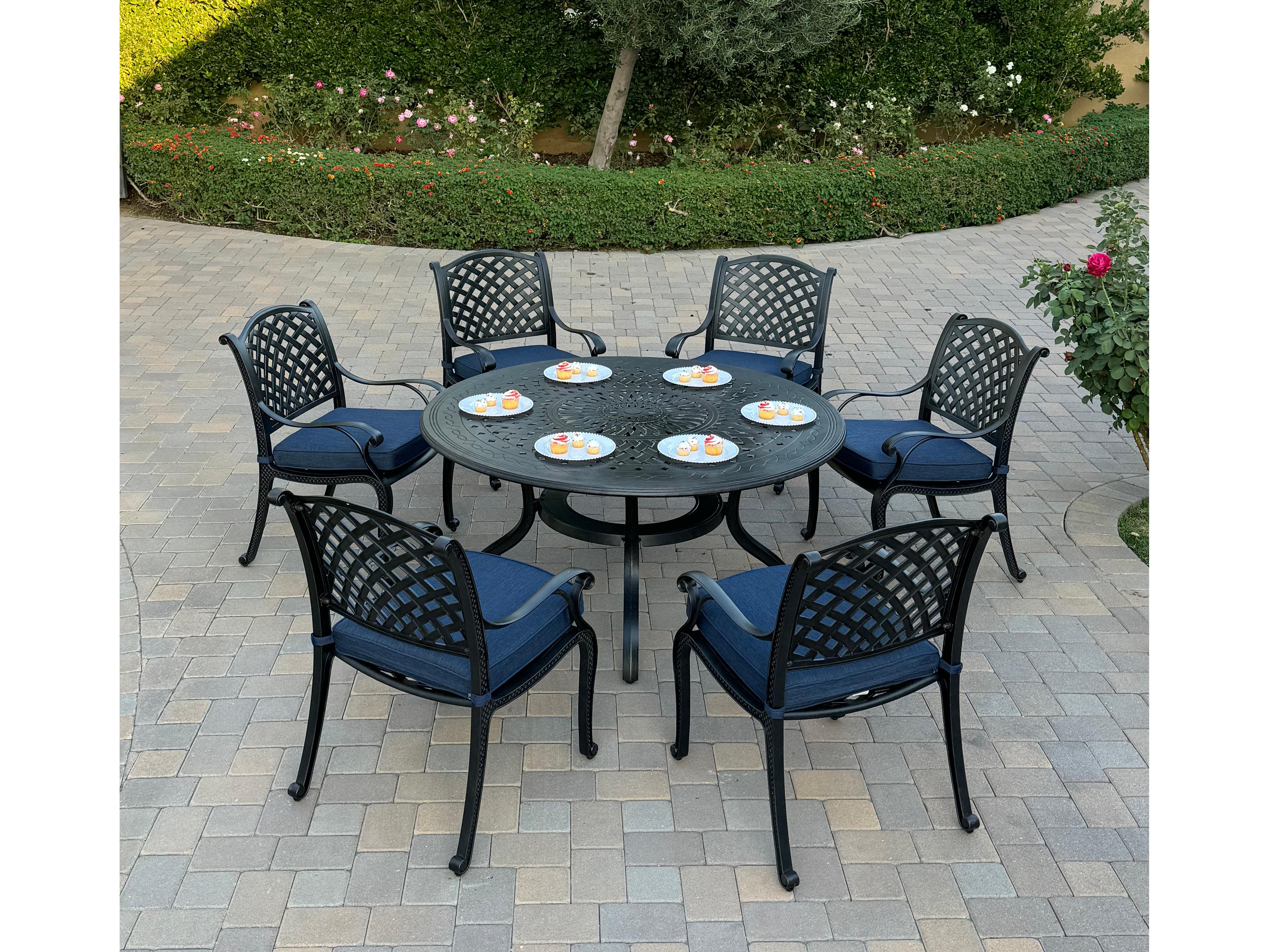 Darlee Outdoor Living Nassau Cast Aluminum 7-Piece Patio Dining Set