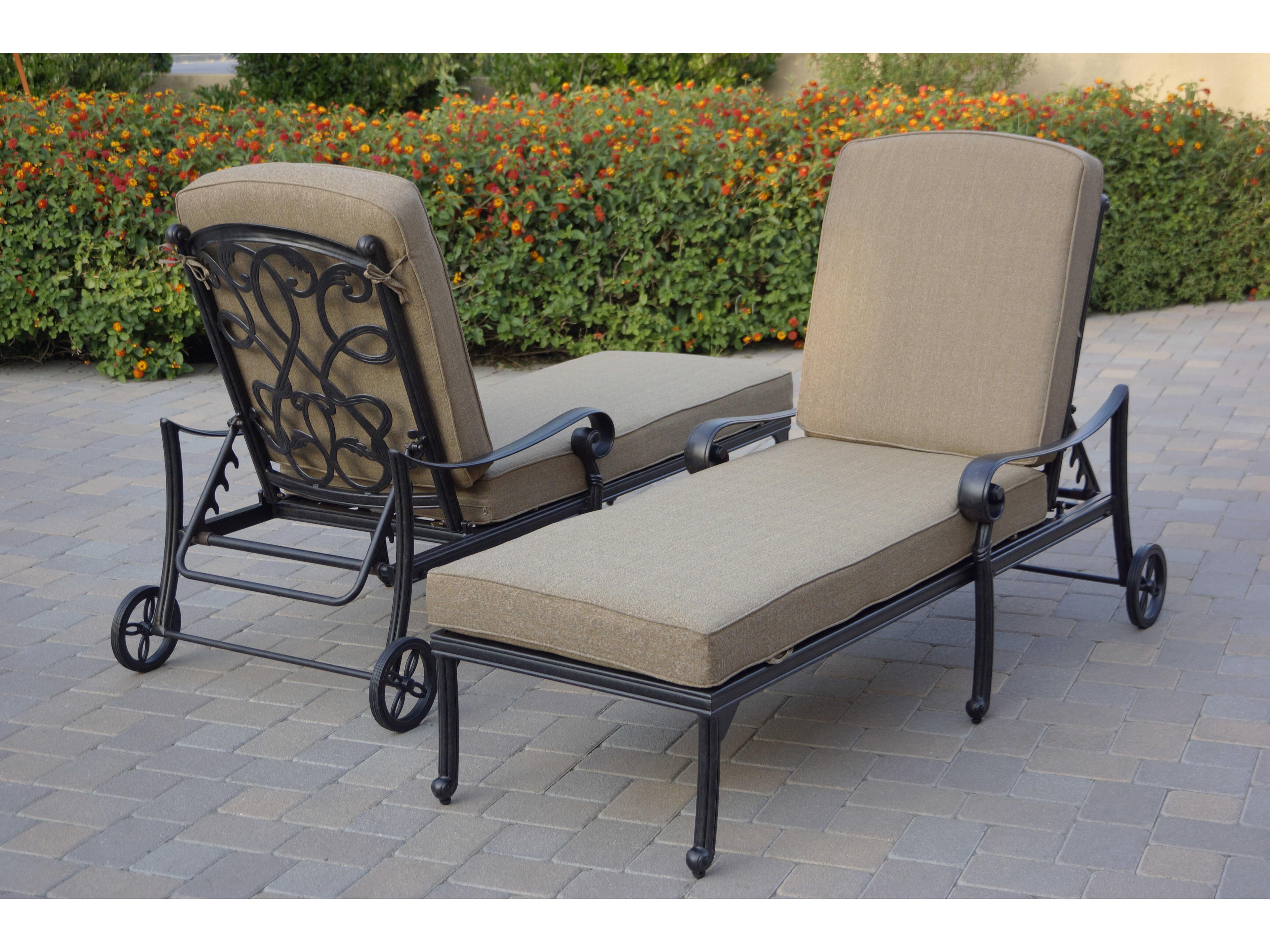 Darlee Outdoor Living Santa Monica Cast Aluminum Antique Bronze 3 Piece Lounge Set with Ice Bucket Insert