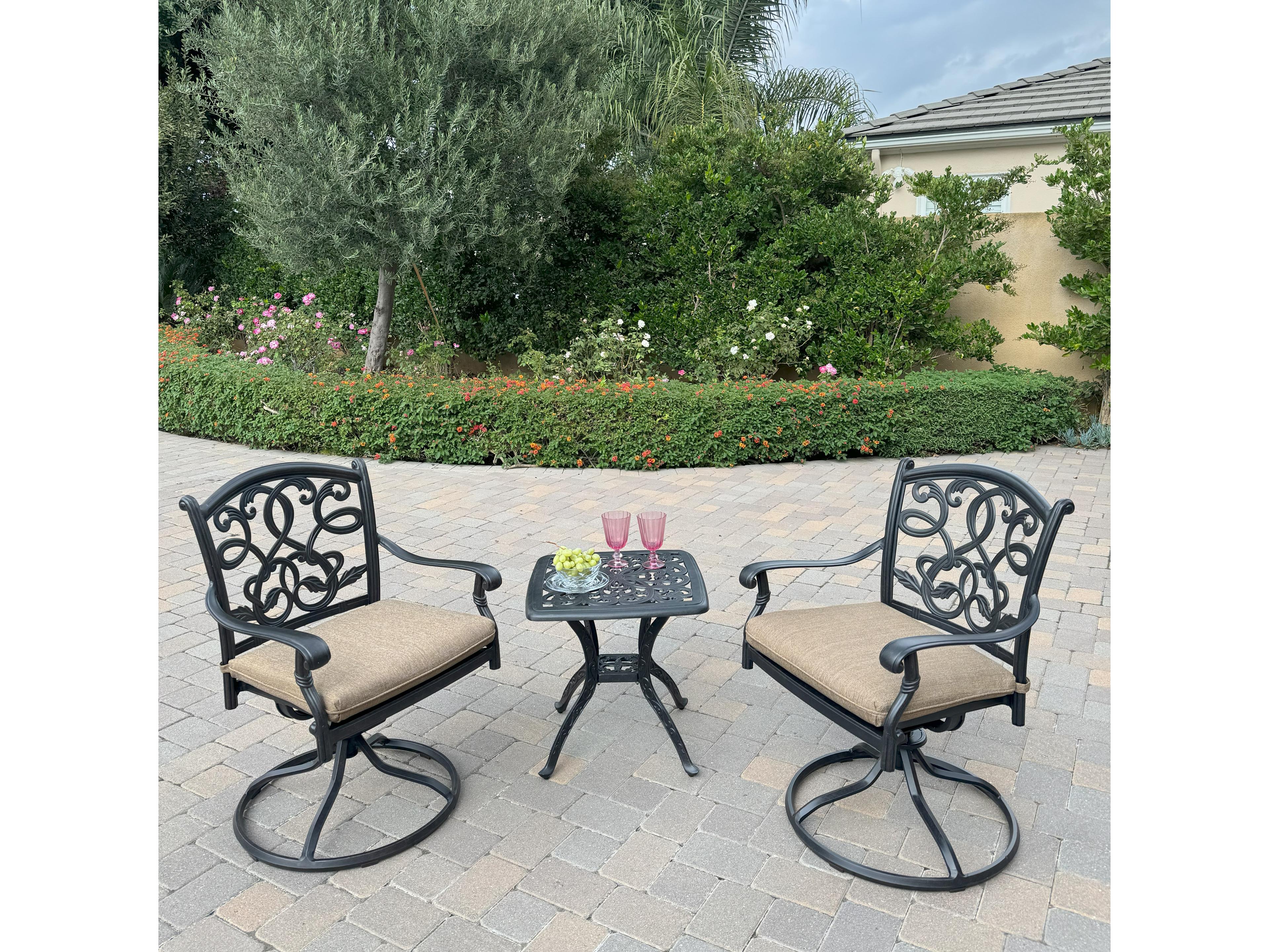 Darlee Outdoor Living Santa Monica Cast Aluminum 3-Piece Conversation Set