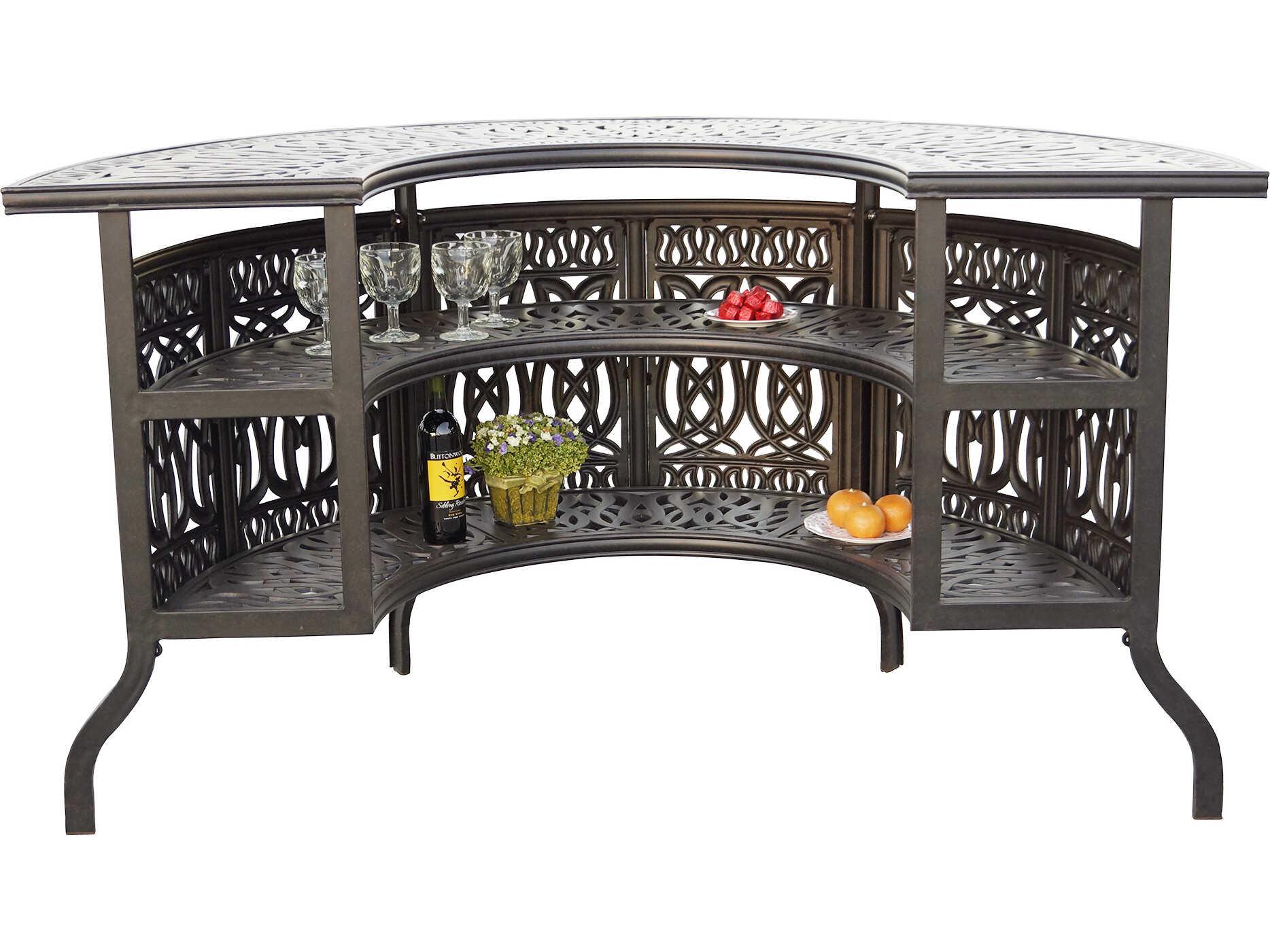 Darlee Outdoor Living Santa Monica Cast Aluminum Antique Bronze 5 Piece Bar Set