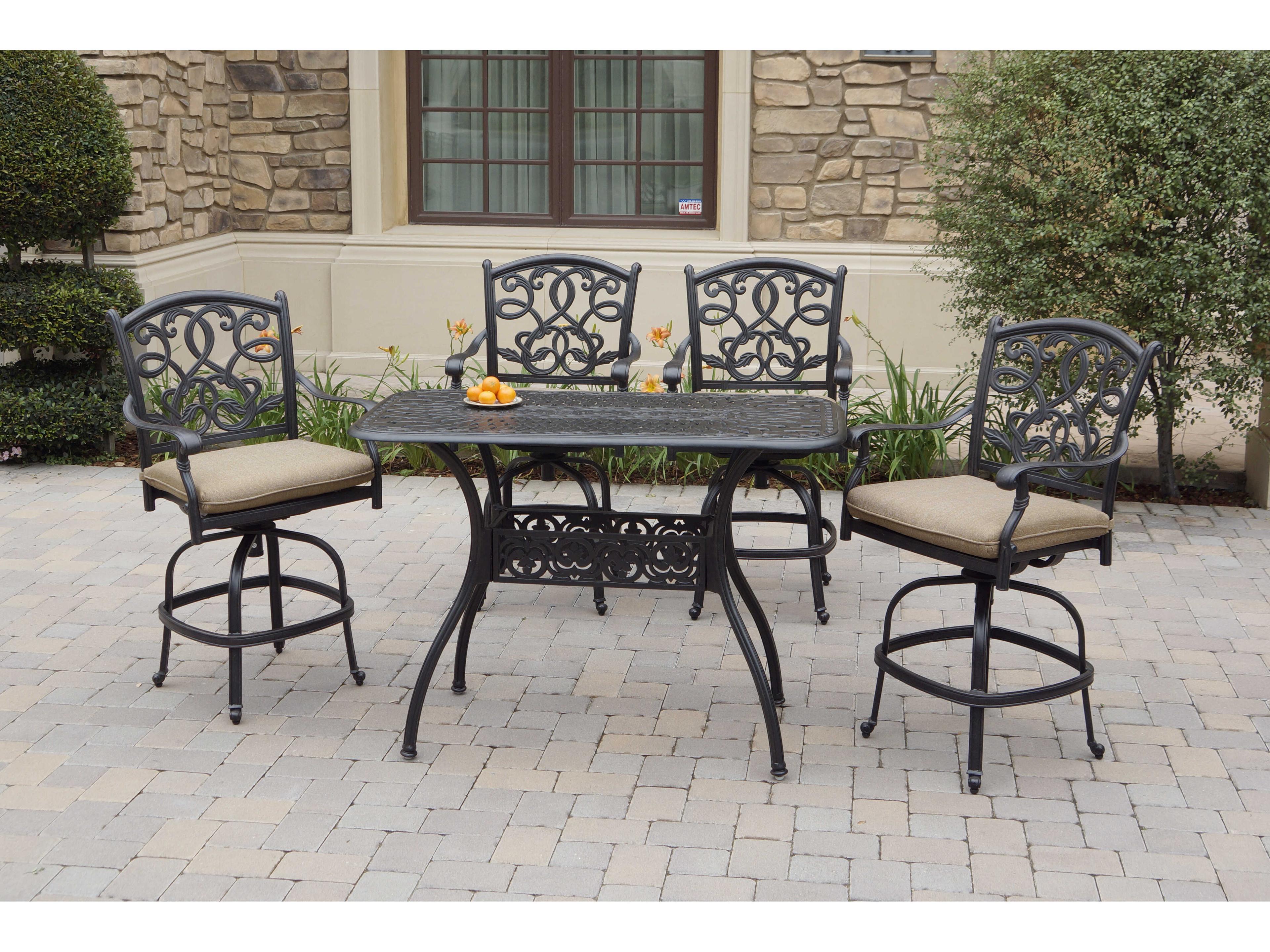 Darlee Outdoor Living Santa Monica Cast Aluminum Antique Bronze Swivel Counter Height Stool Set of 6