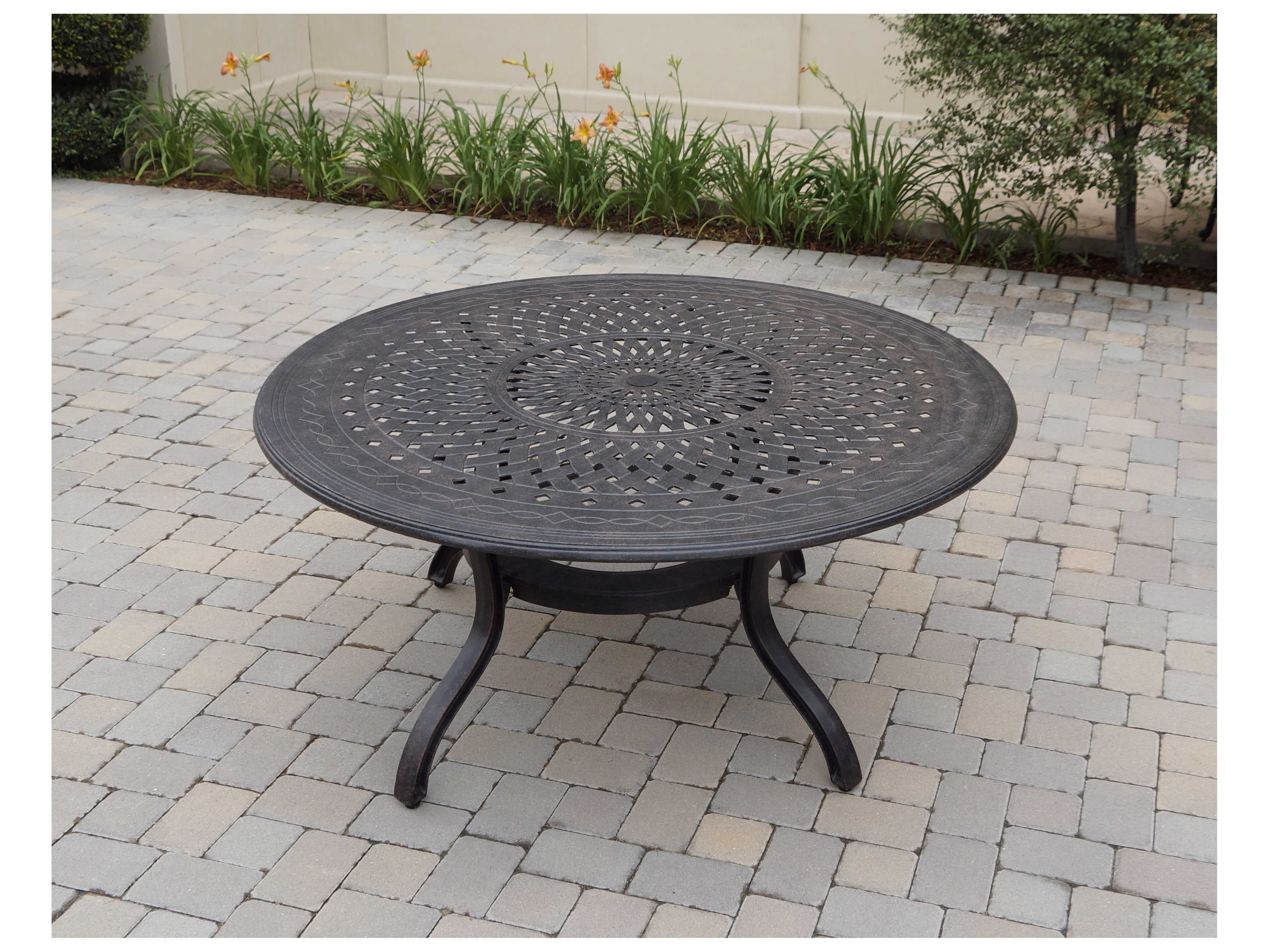 Darlee Outdoor Living Santa Monica Cast Aluminum Antique Bronze 7 Piece Dining Set