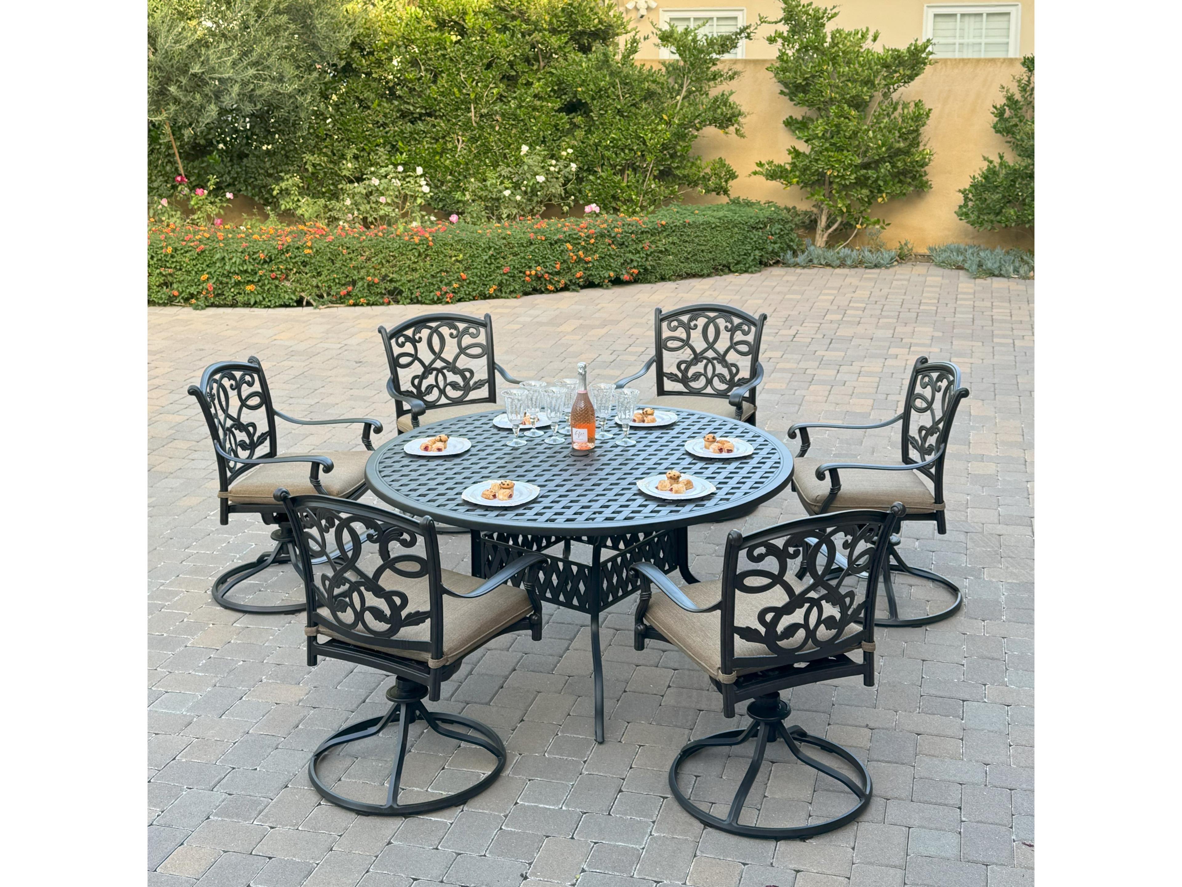 Darlee Outdoor Living Santa Monica Cast Aluminum 7-Piece Dining Set