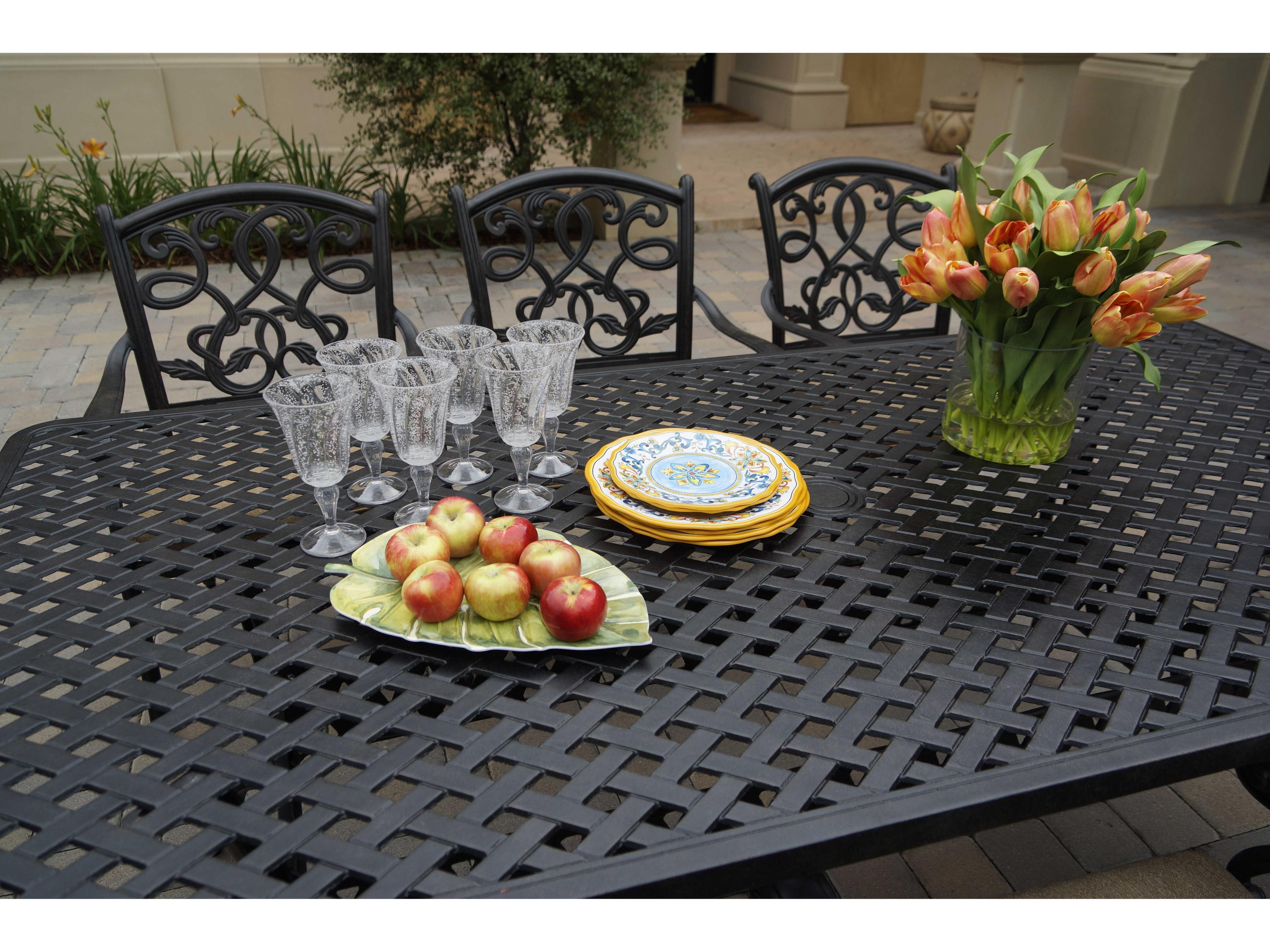 Darlee Outdoor Living Santa Monica Cast Aluminum Antique Bronze 9 Piece Dining Set