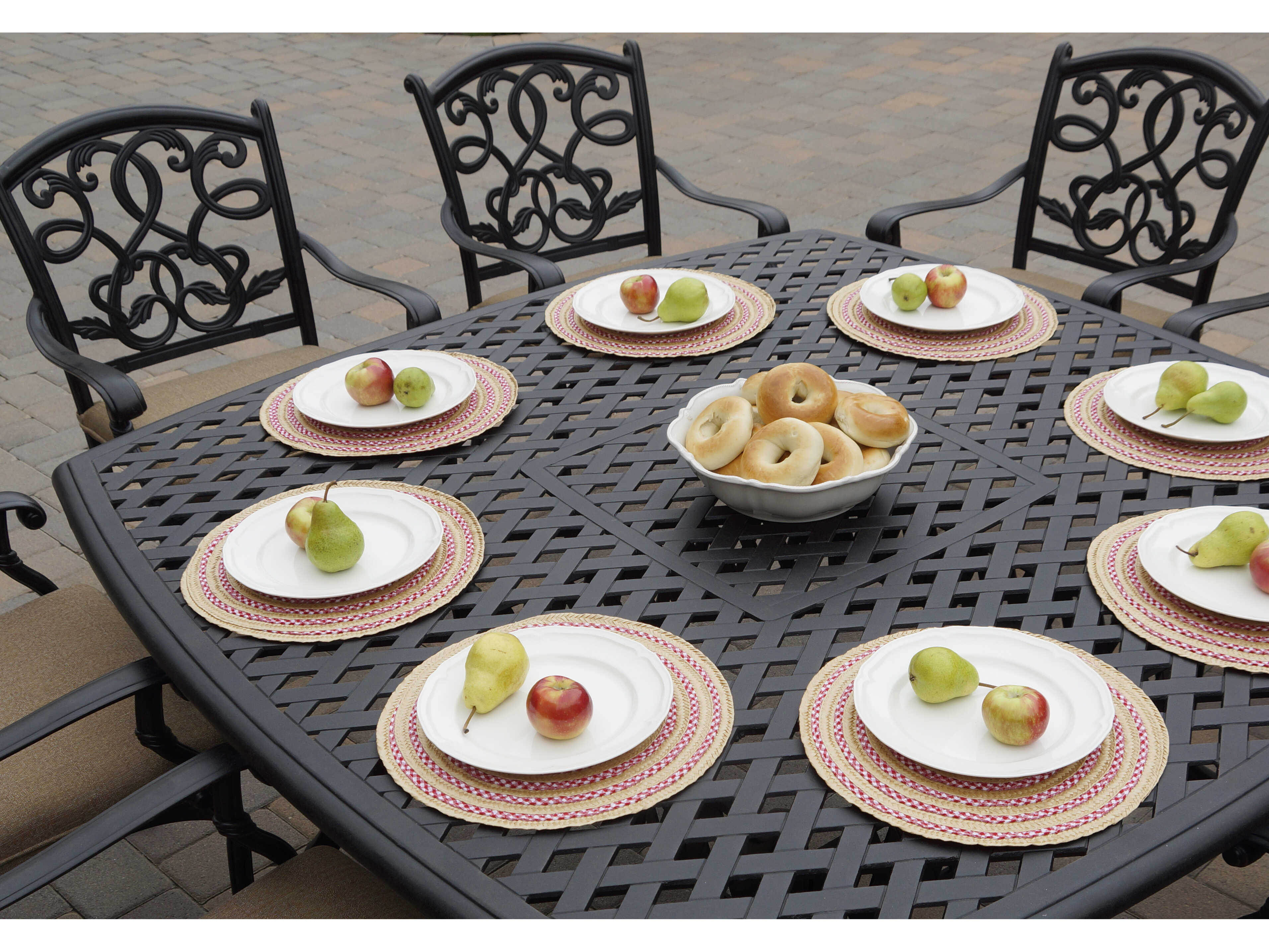 Darlee Outdoor Living Santa Monica Cast Aluminum Antique Bronze 9 Piece Dining Set