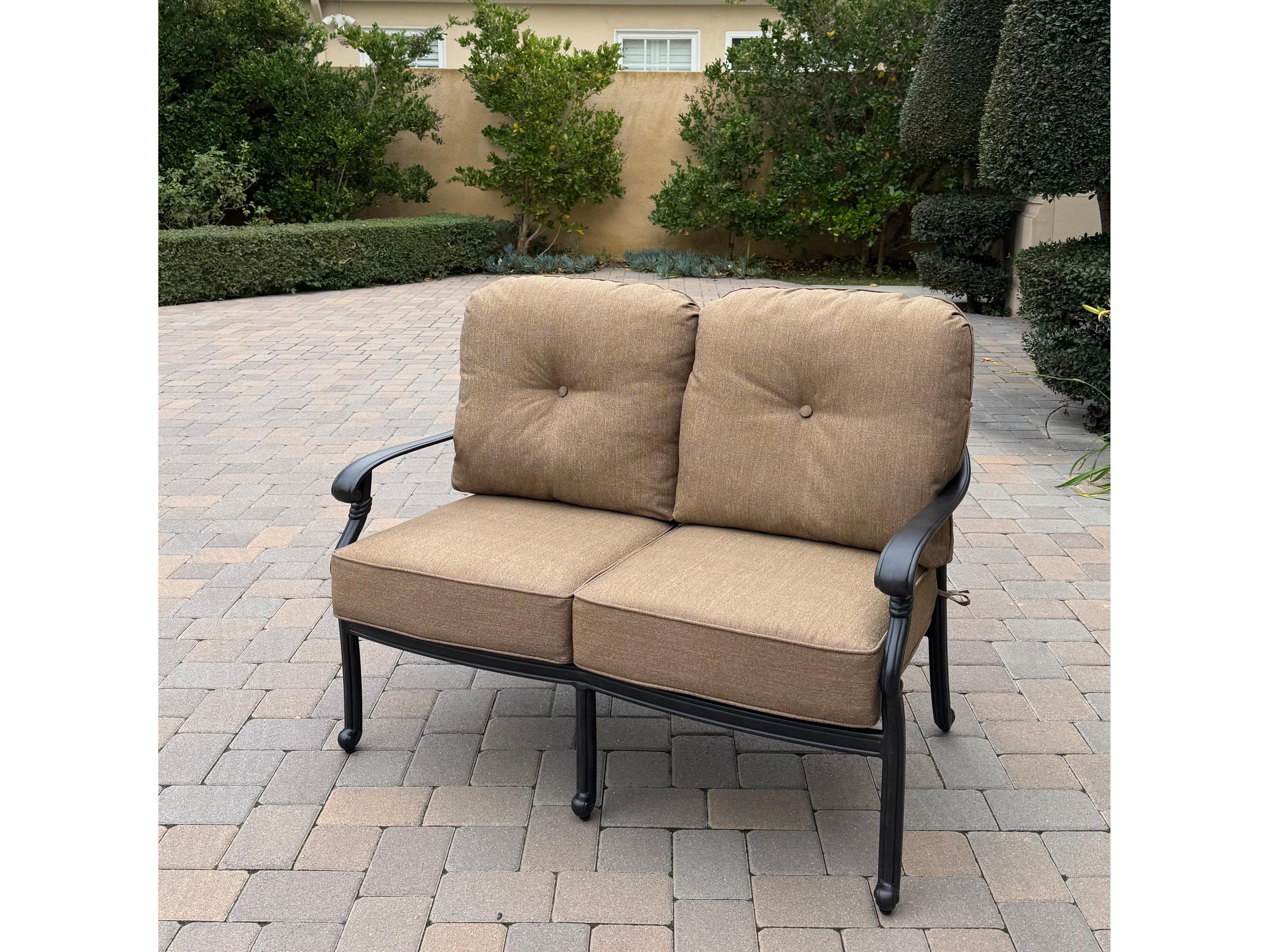 Darlee Outdoor Living Santa Monica Cast Aluminum 4-Piece Deep Seating Set with Cushions