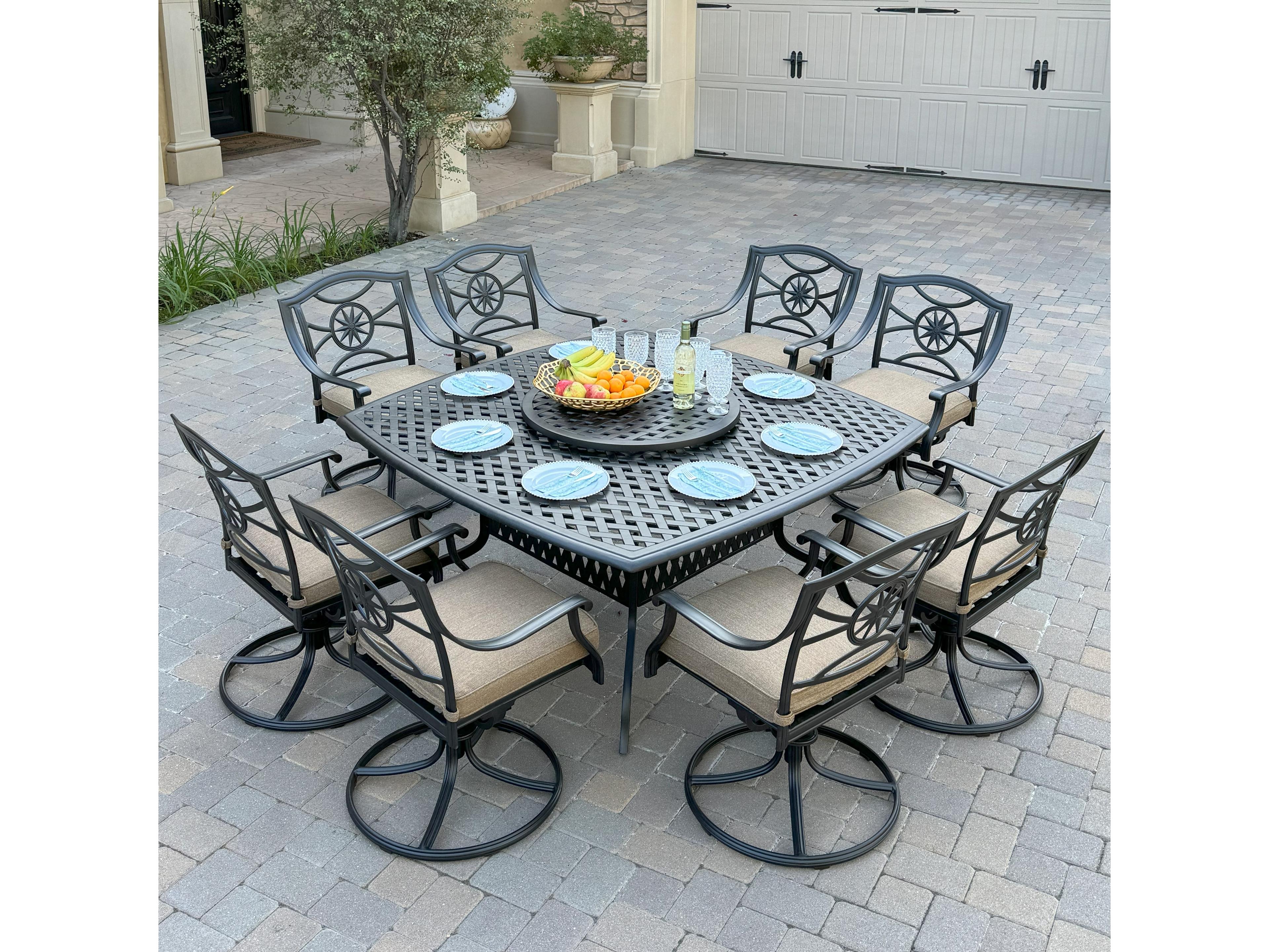 Darlee Outdoor Living Ten Star Cast Aluminum 10-Piece Outdoor Dining Set