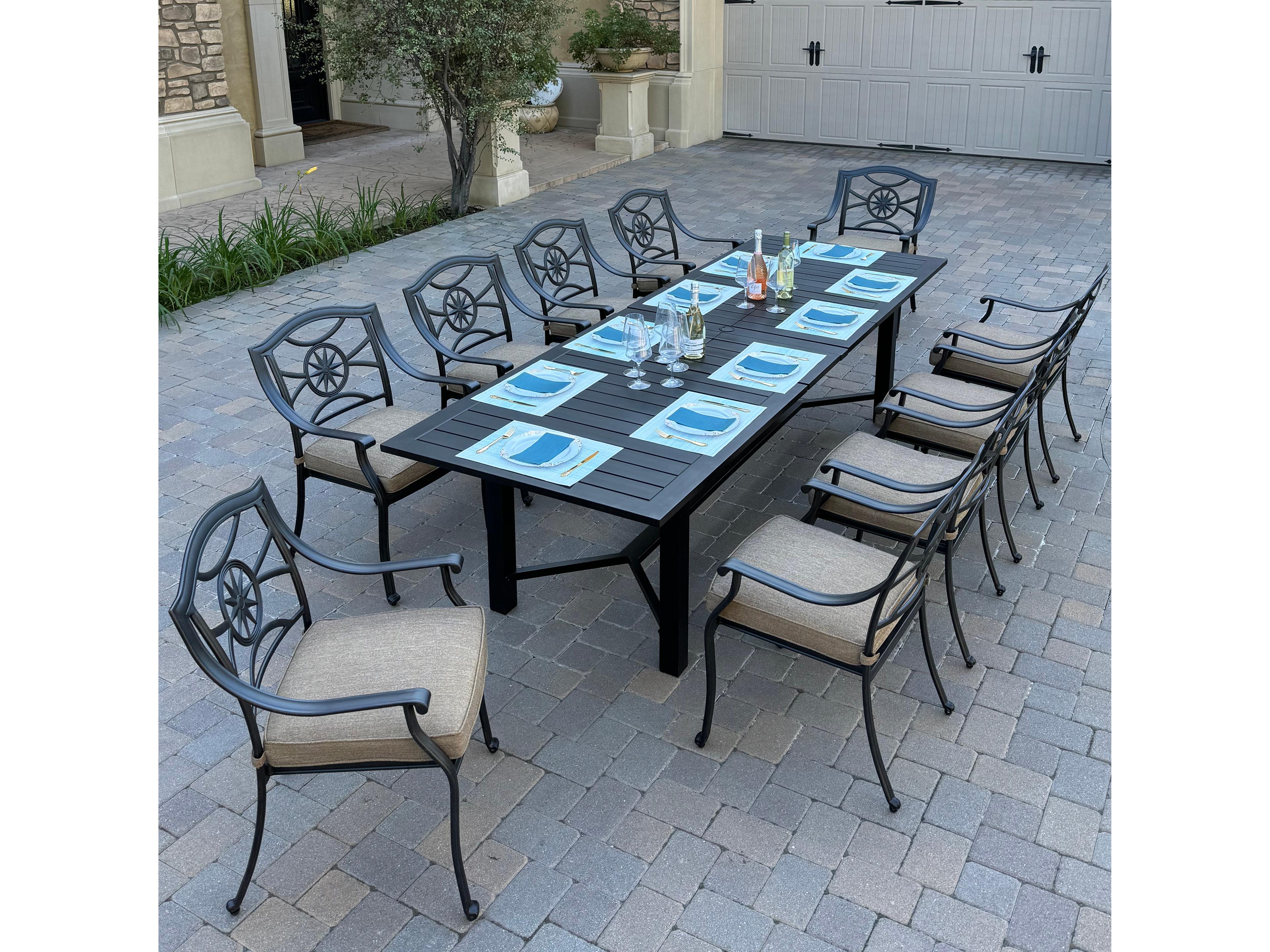 Darlee Outdoor LivingT en Star Cast Aluminum 11-Piece Outdoor Dining Set