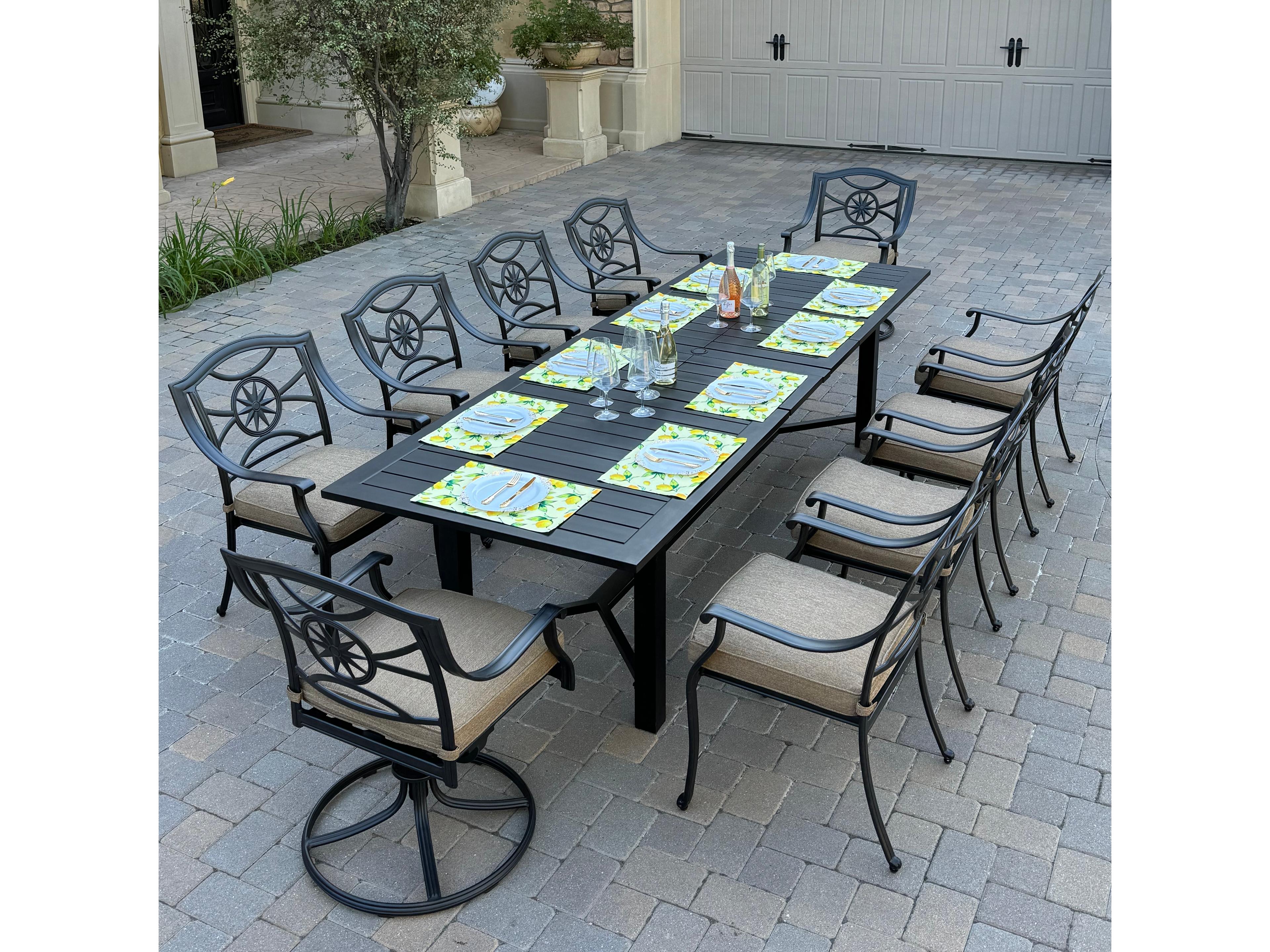 Darlee Outdoor Living Ten Star Cast Aluminum 11-Piece Outdoor Dining Set