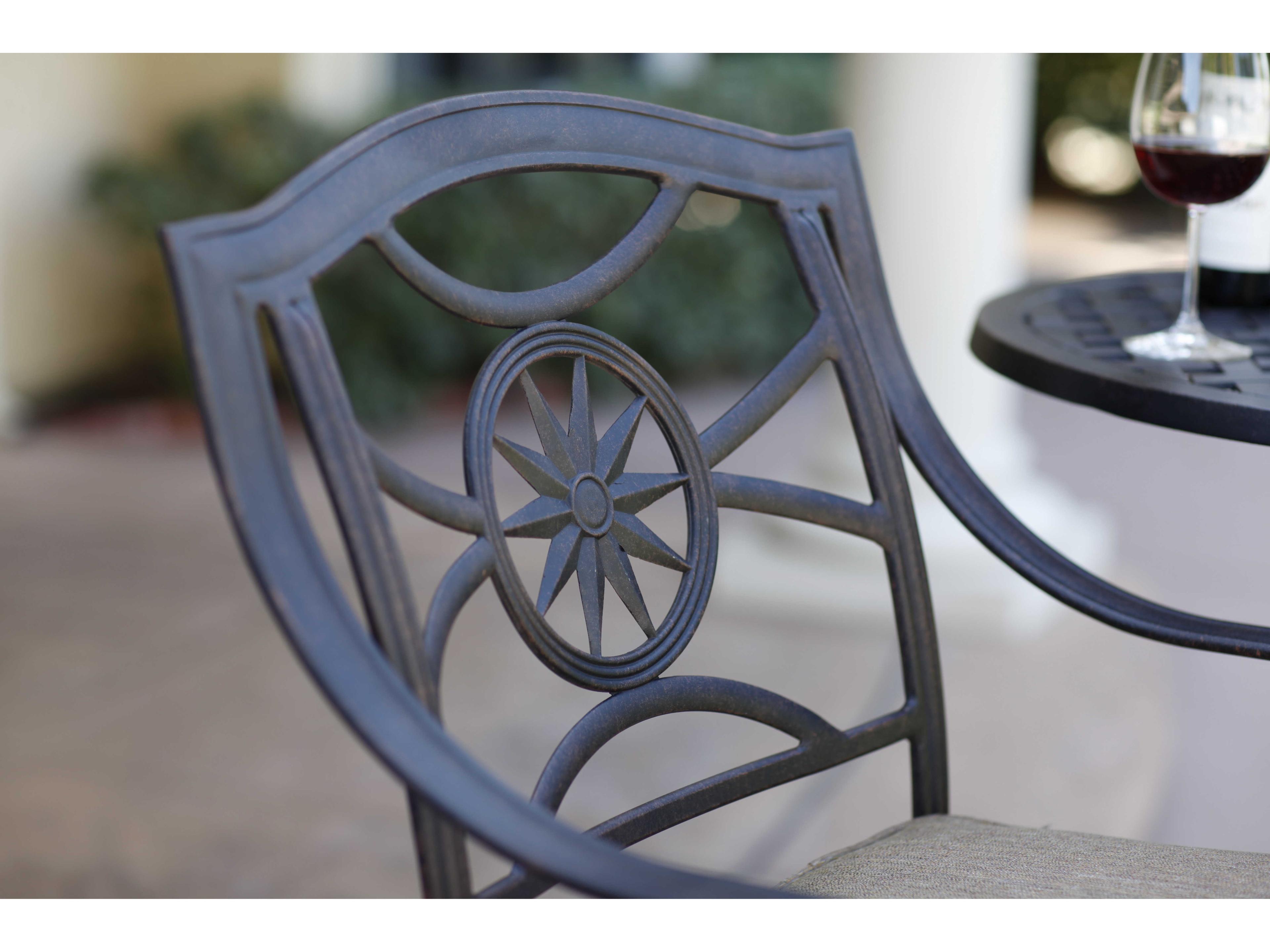 Darlee Outdoor Living Ten Star Cast Aluminum Antique Bronze Swivel Bar Stool Set of 6