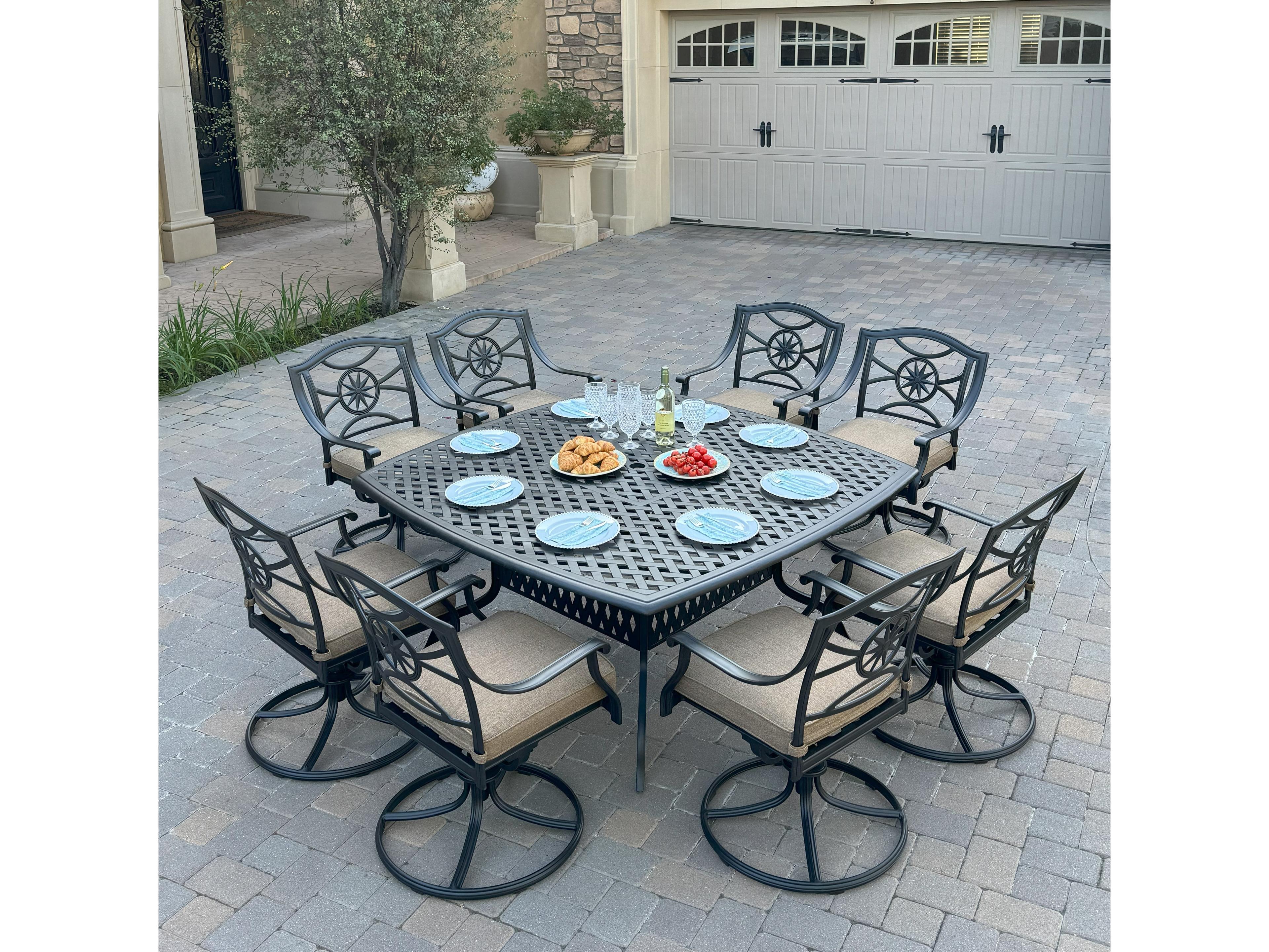 Darlee Outdoor Living Ten Star Cast Aluminum 9-Piece Outdoor Dining Set
