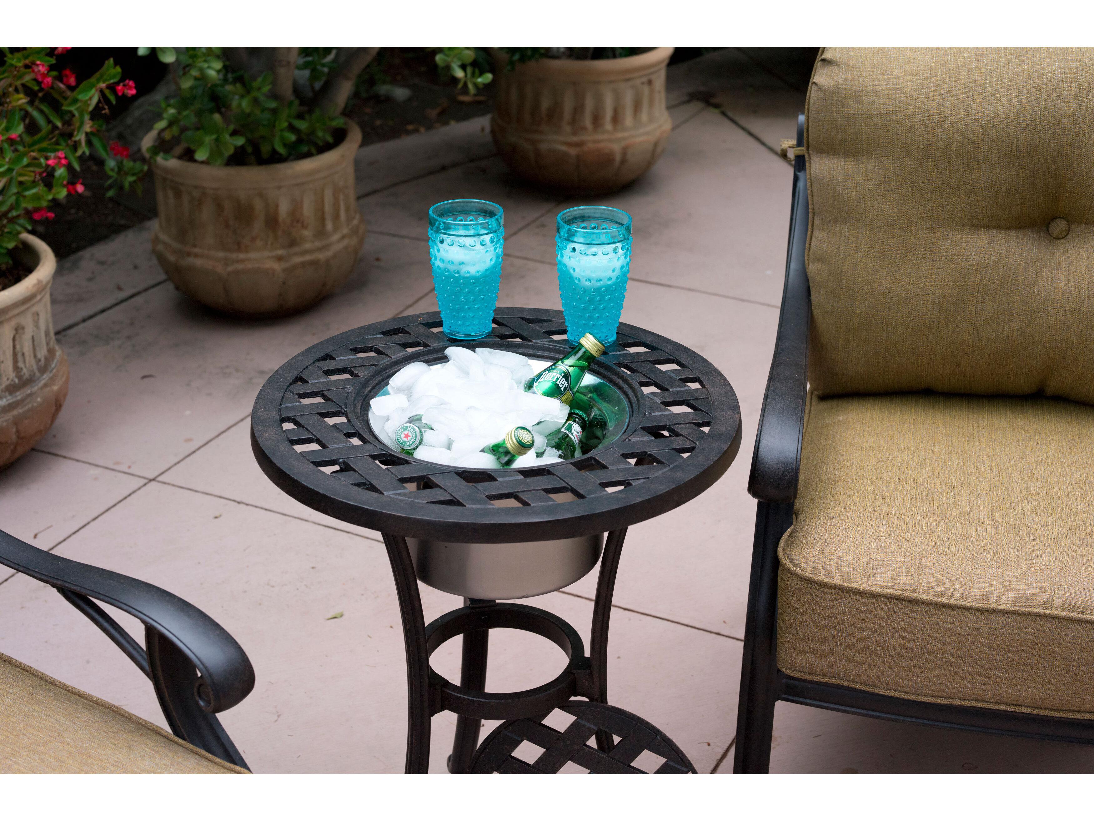 Darlee Outdoor Living Nassau Cast Aluminum Antique Bronze 3 Piece Lounge Set