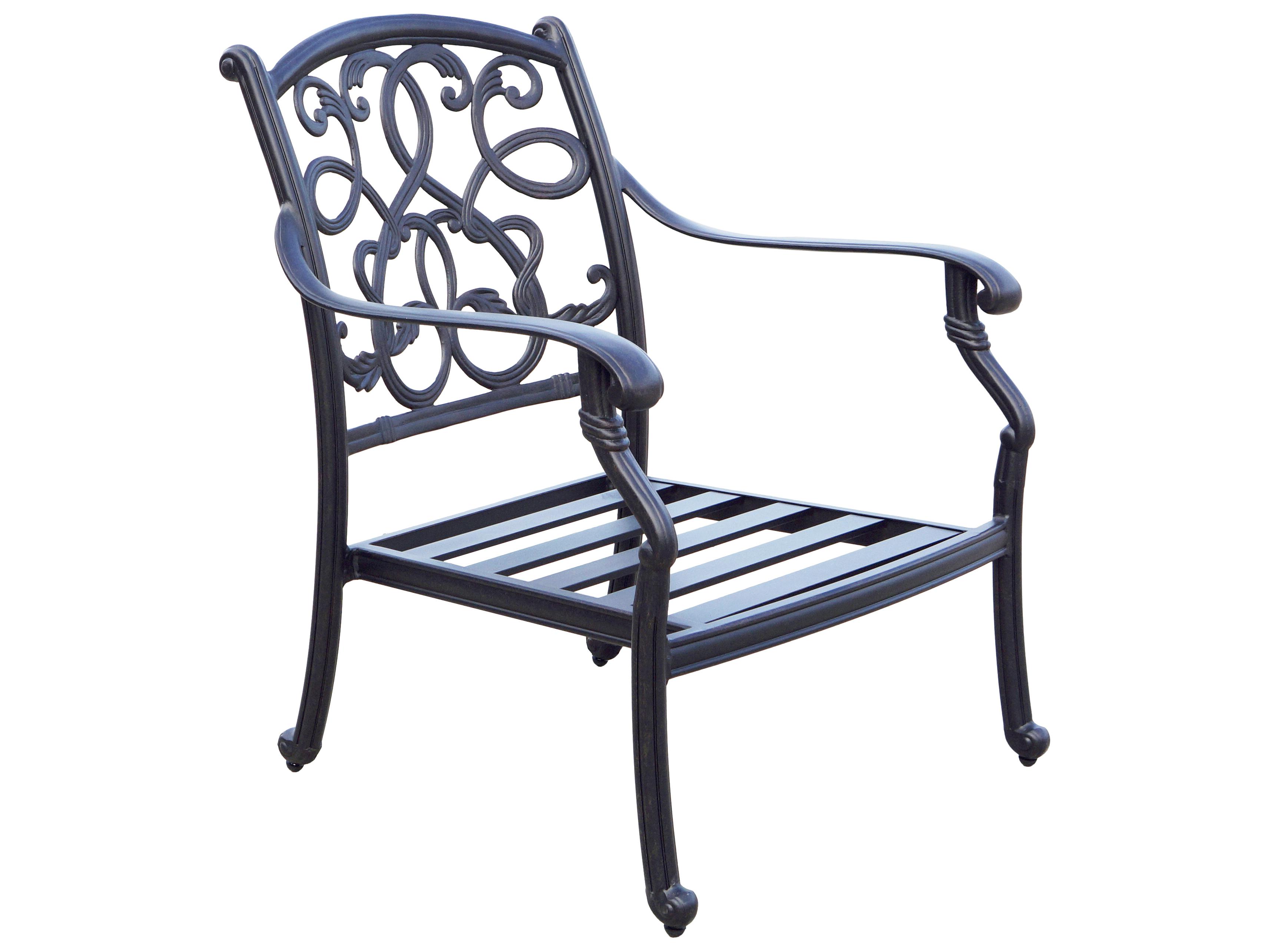 Darlee Outdoor Living Santa Monica Cast Aluminum Antique Bronze 6 Piece Pit Lounge Set in Sesame Cushions with 46''W x 31''D Oval Coffee Table