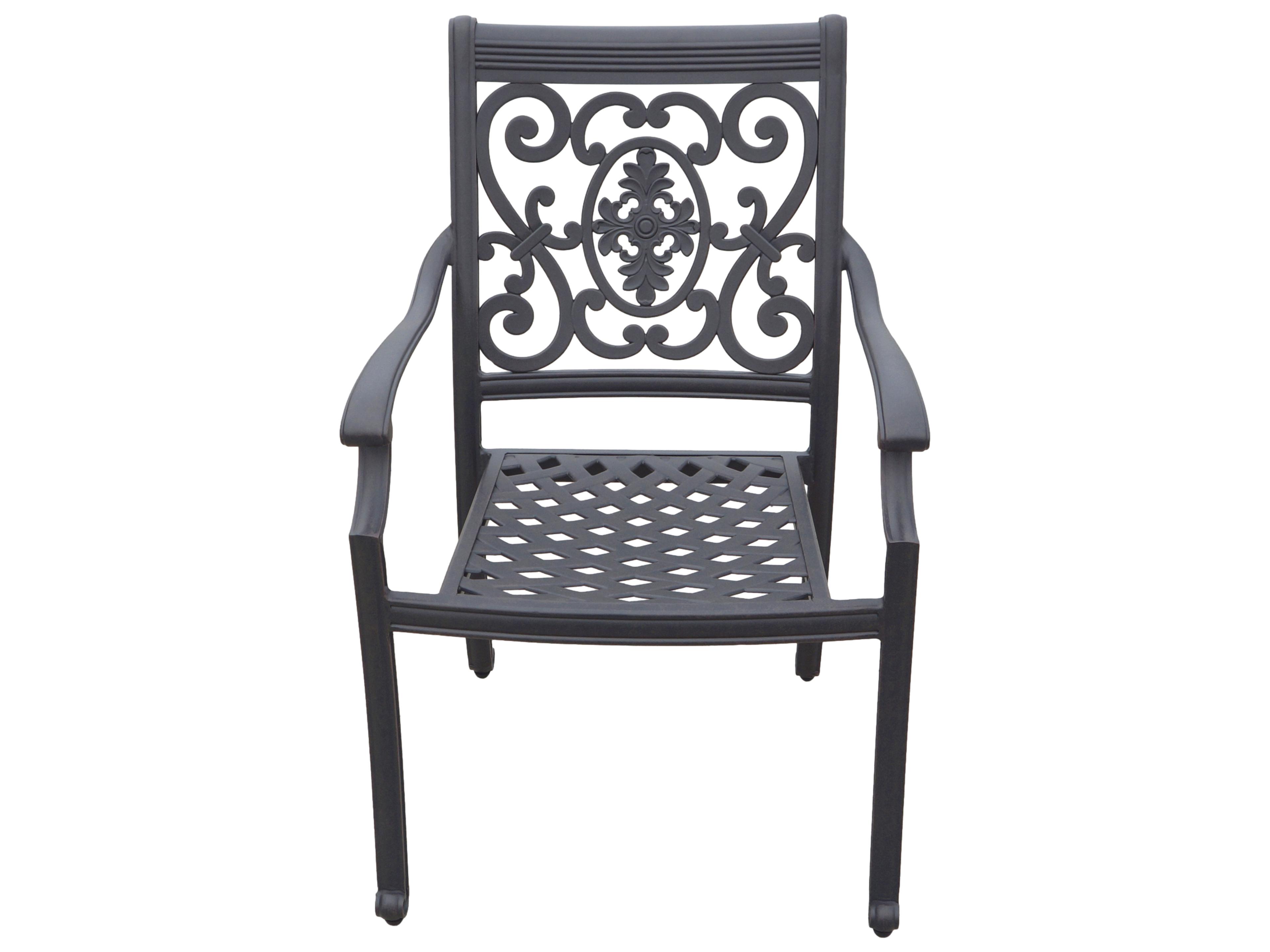 Darlee Outdoor Living St. Cruz Antique Bronze Cast Aluminum 11 Piece Dining Set in Spicy Chill with 92-120''W x 42''D Rectangular Extension Table