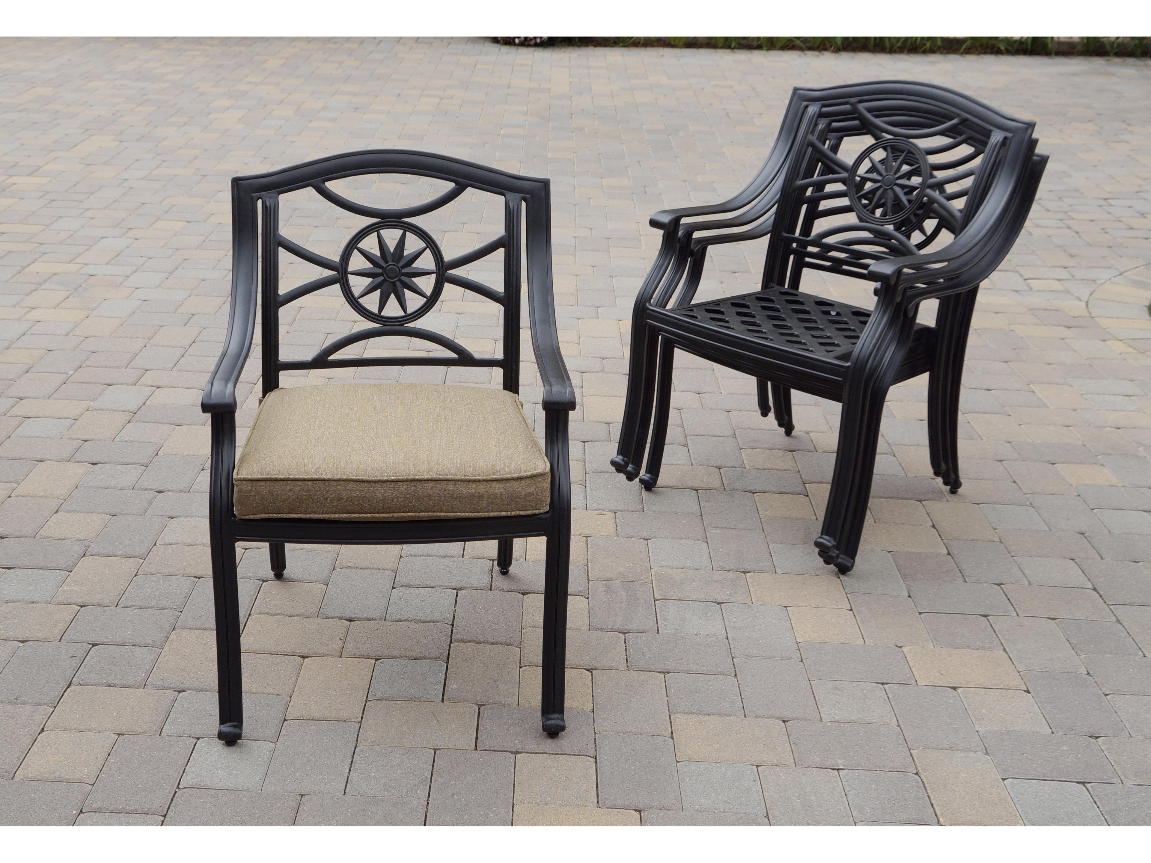 Darlee Outdoor Living Ten Star Antique Bronze Cast Aluminum 9 Piece Dining Set in Sesame Cushions with 64'' Wide Square Dining Table