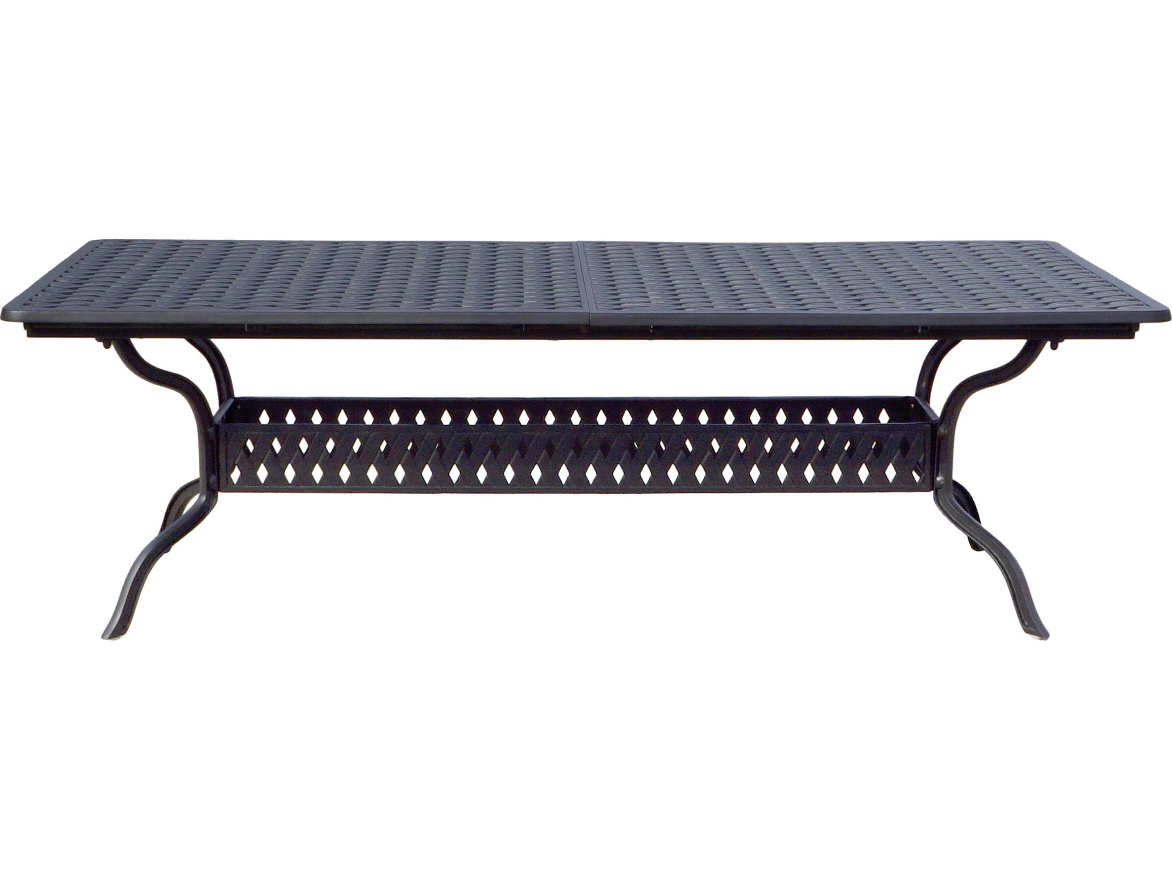 Darlee Outdoor Living Ten Star Antique Bronze Cast Aluminum 11 Piece Dining Set in Sesame Cushions with 92-120'"W x 42''D Rectangular Extension Table