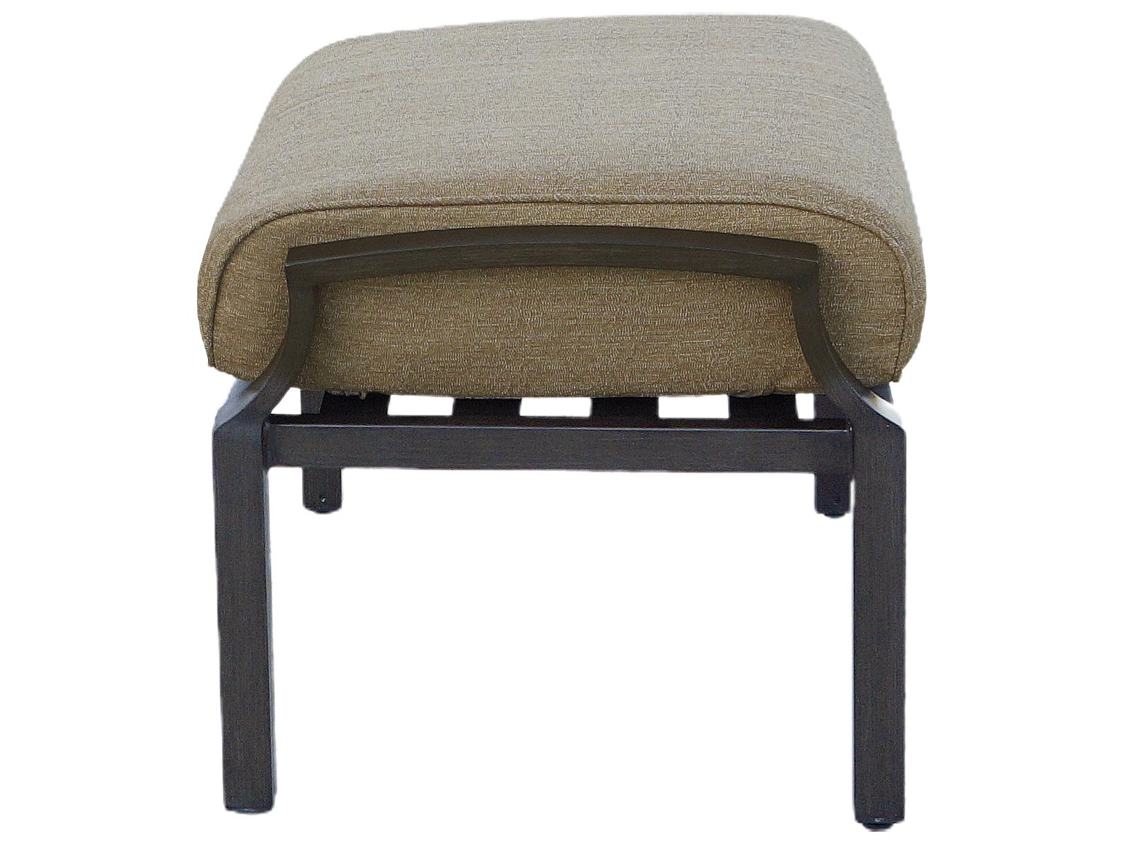 Darlee Outdoor Living Brooklyn Aluminum Multibrown Ottoman in Sesame Cushions Set of 2