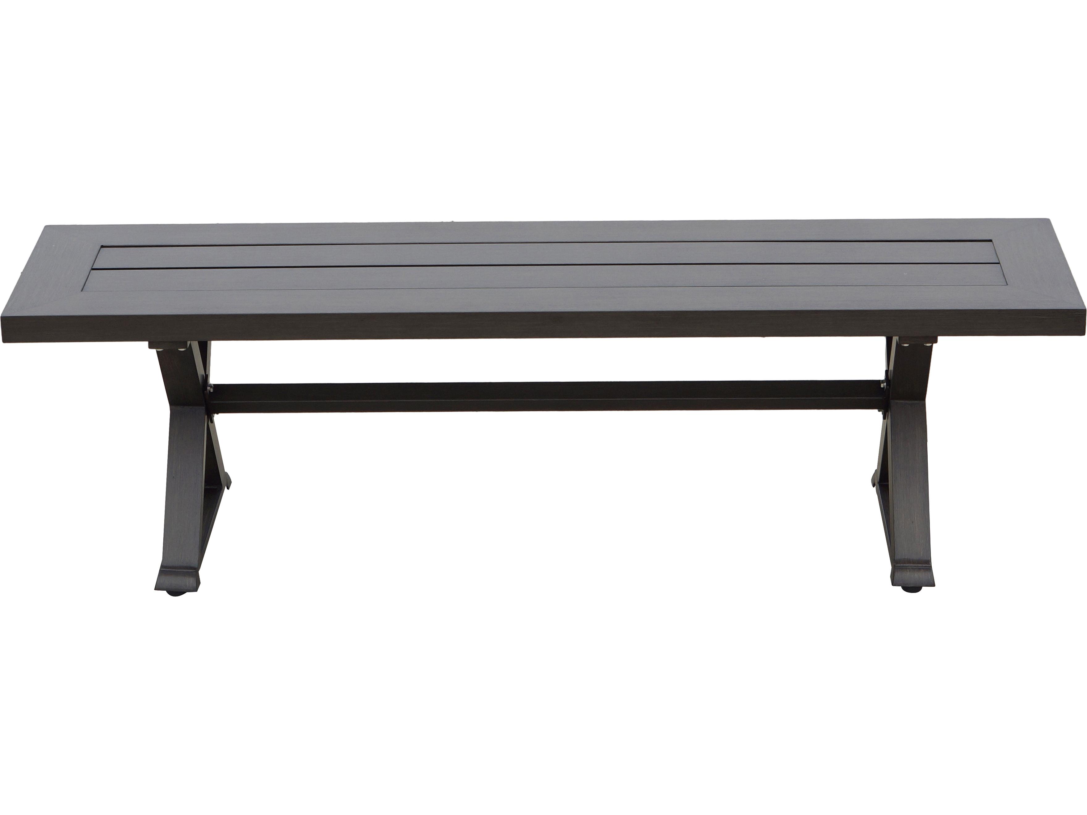 Darlee Outdoor Living Brooklyn Aluminum Multibrown Bench in Sesame Cushions