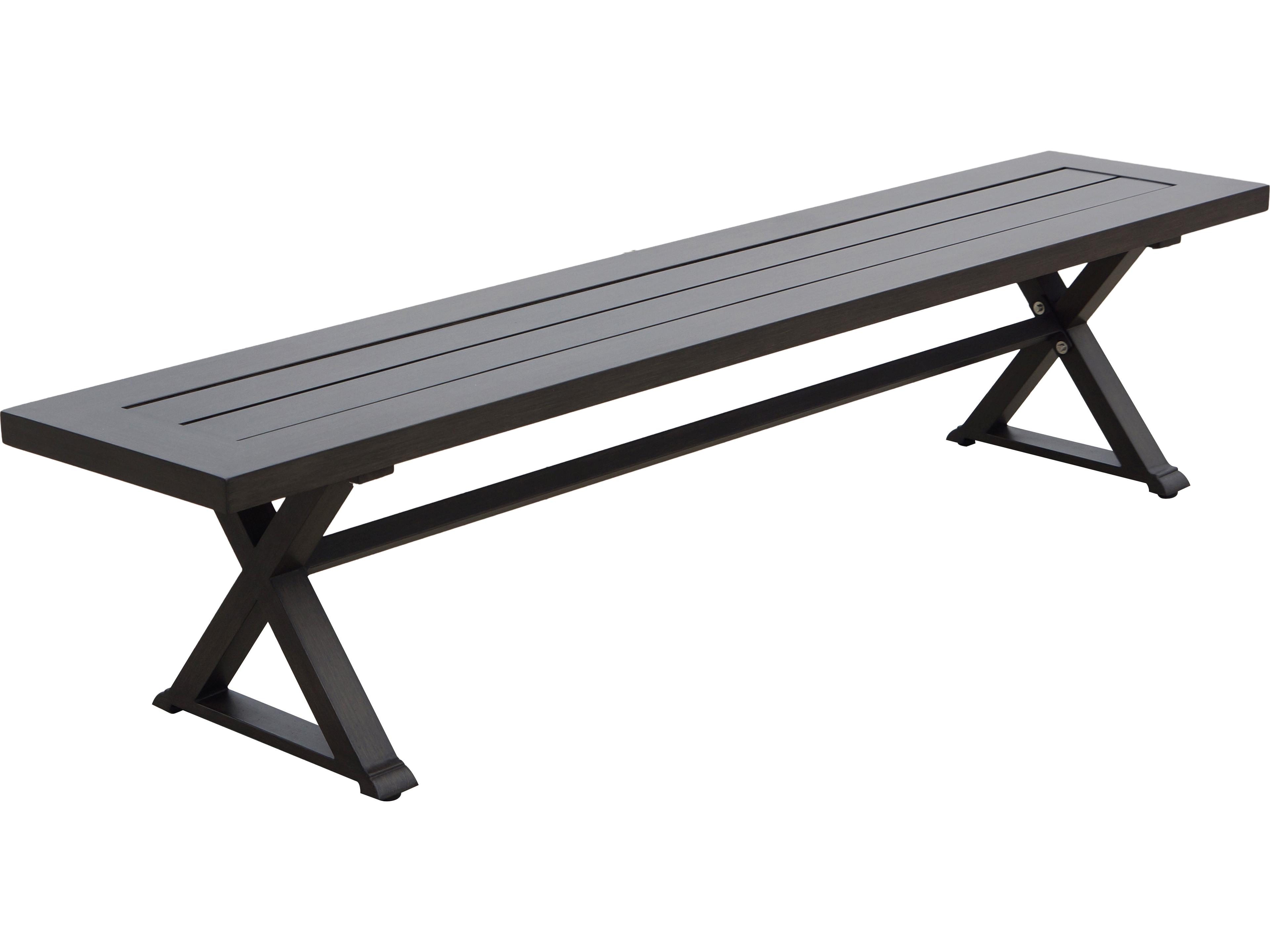 Darlee Outdoor Living Brooklyn Aluminum Multibrown Bench in Sesame Cushions