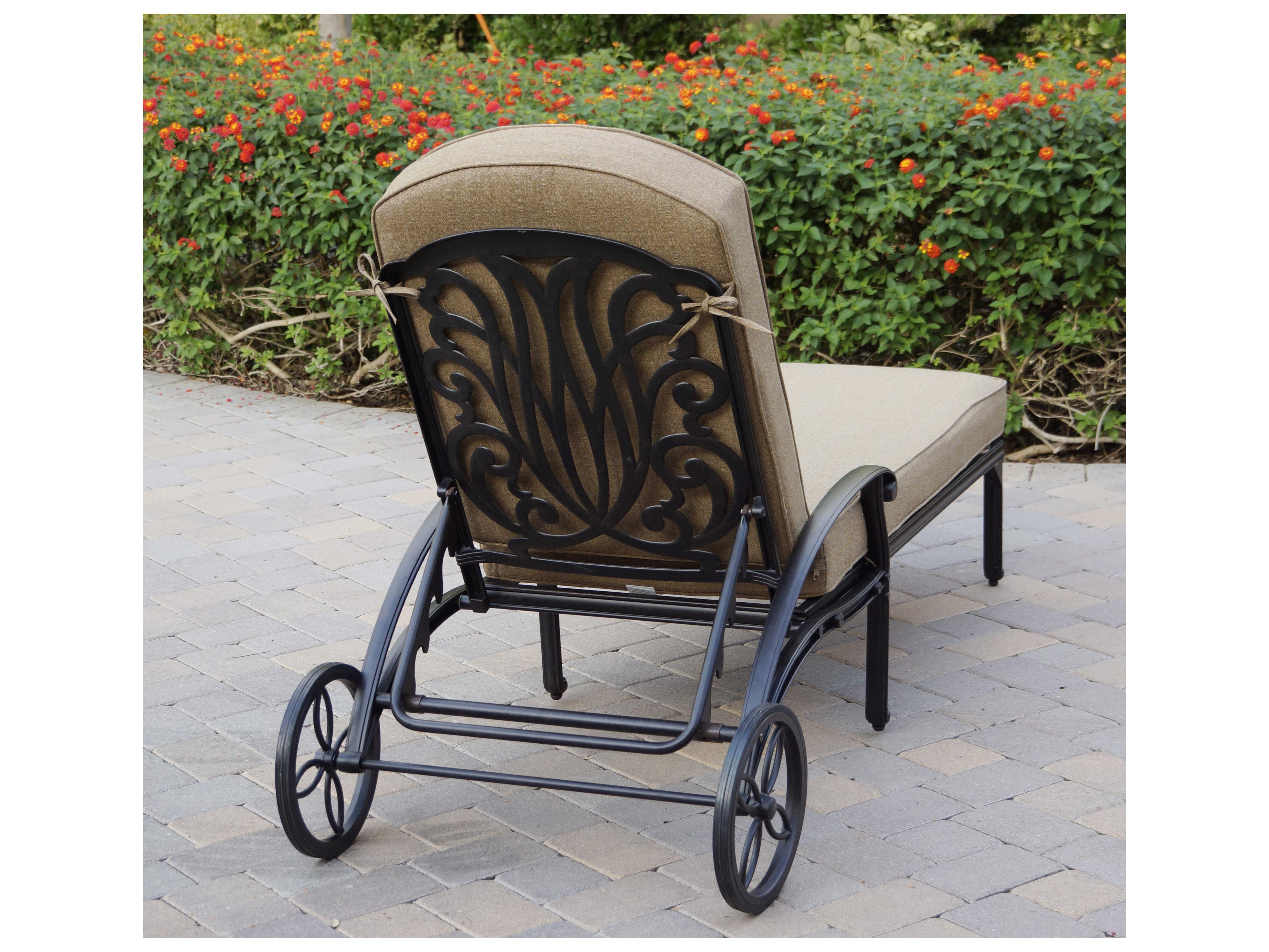 Darlee Outdoor Living Elisabeth Cast Aluminum Antique Bronze 3 Piece Lounge Set with Ice Bucket Insert