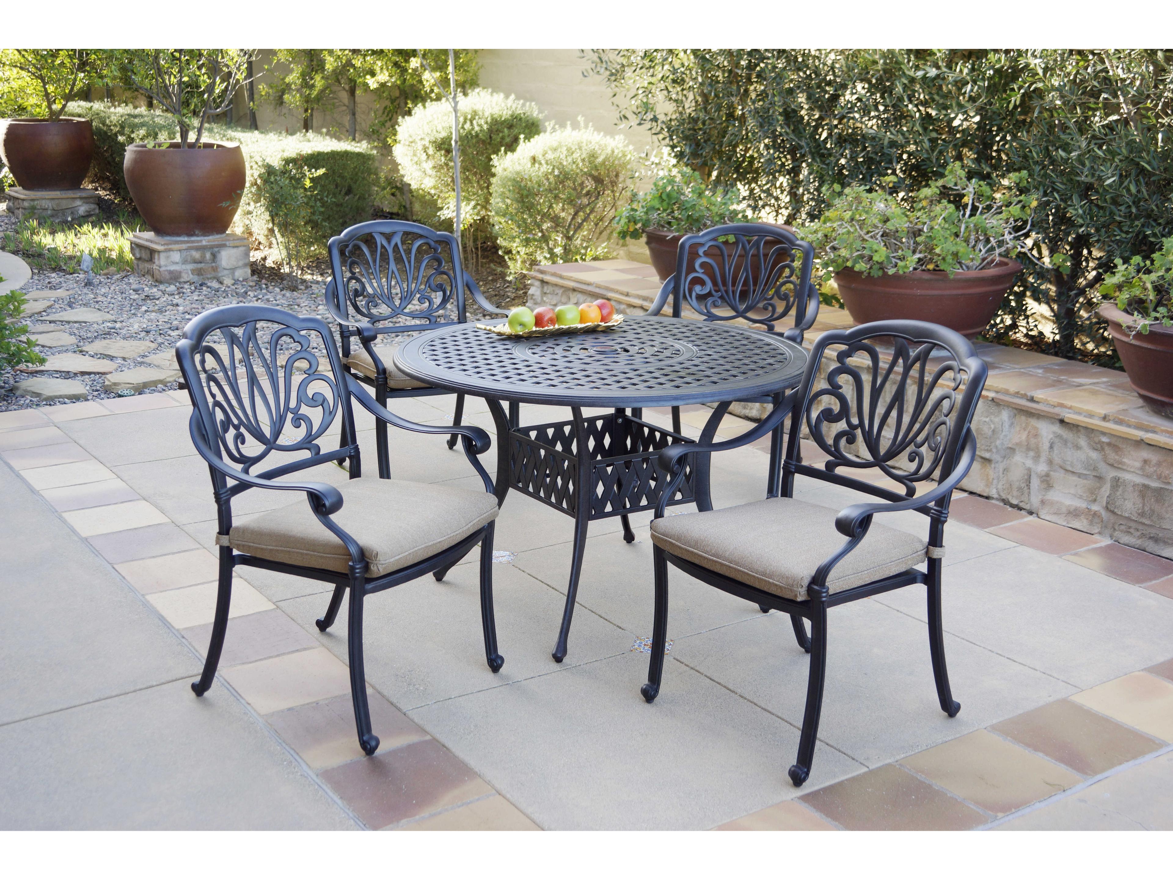 Darlee Outdoor Living Elisabeth Cast Aluminum Antique Bronze 5 Piece Dining Set