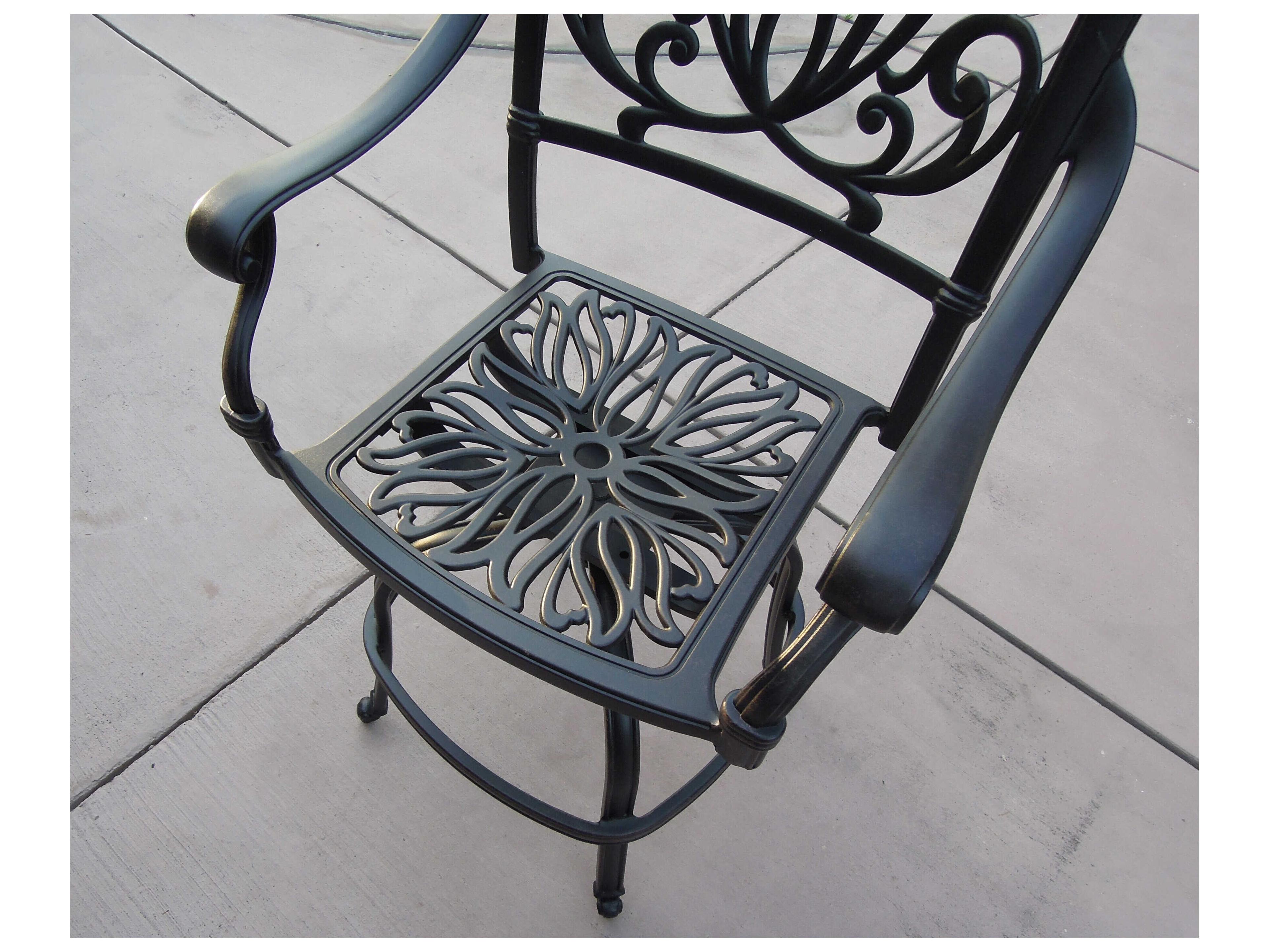 Darlee Outdoor Living Elisabeth Cast Aluminum Antique Bronze Swivel Bar Stool Set of 4