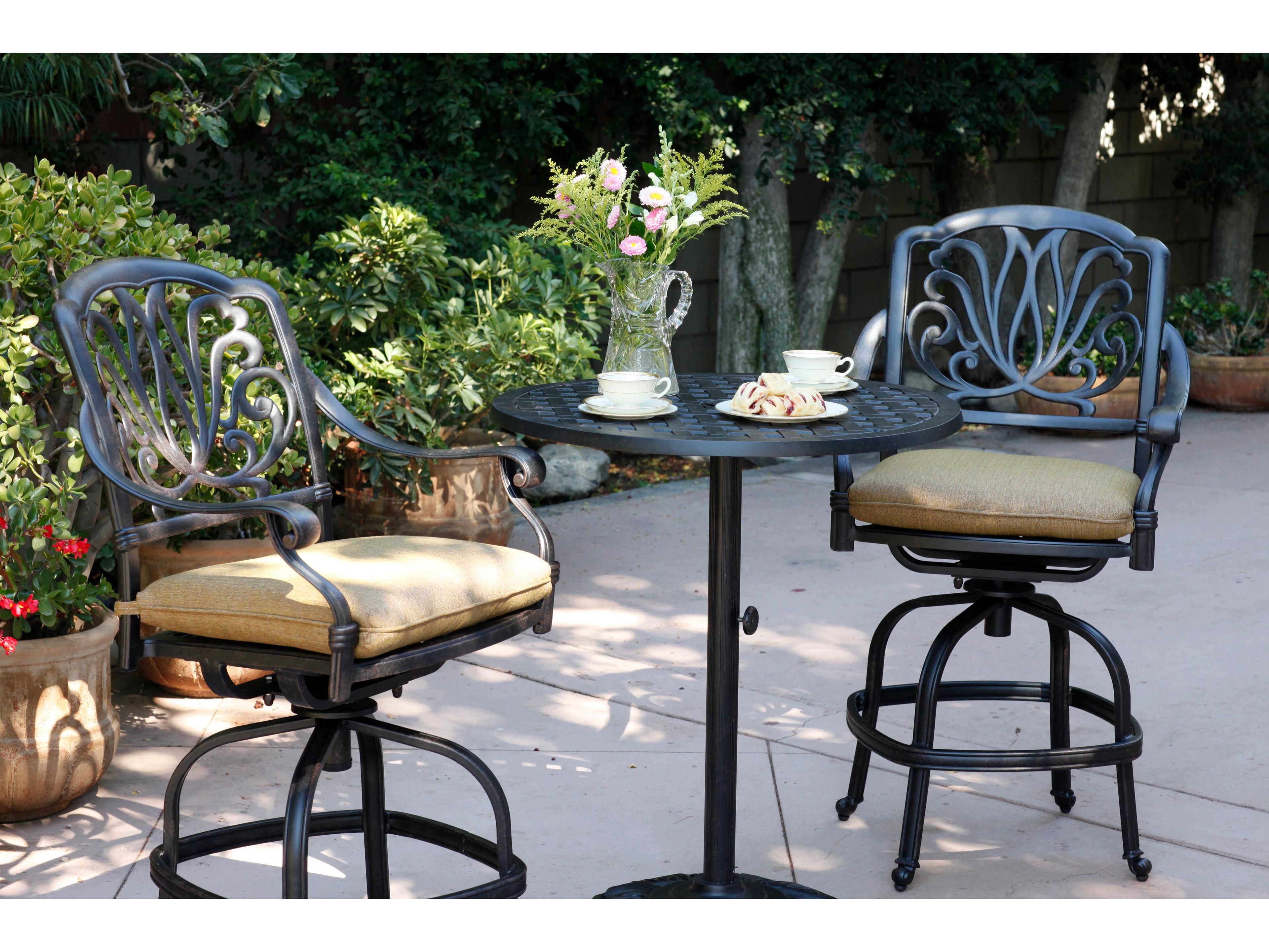 Darlee Outdoor Living Elisabeth Cast Aluminum Counter Height Swivel Bar Stool ( set of 2 )