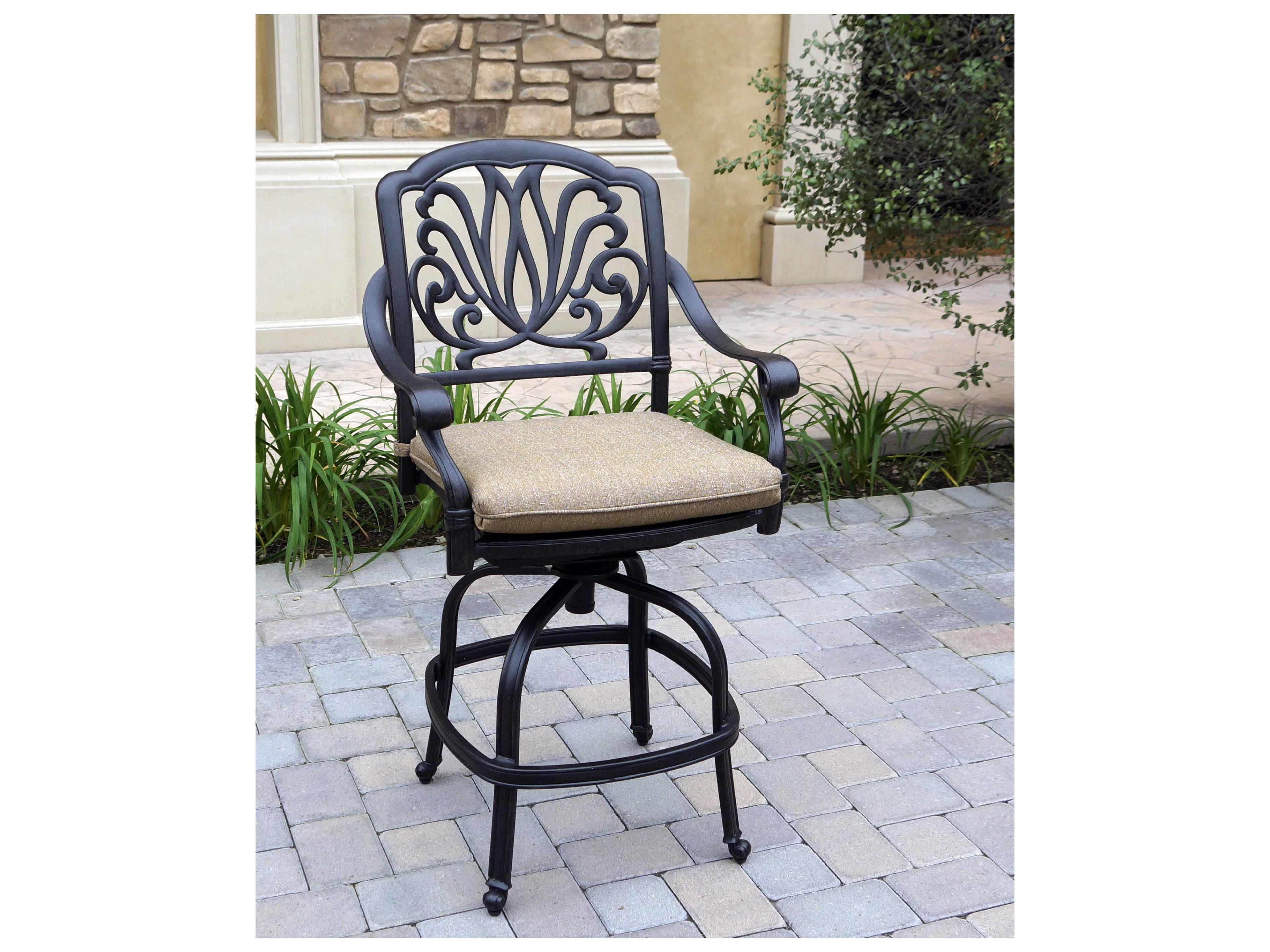 Darlee Outdoor Living Elisabeth Cast Aluminum Antique Bronze Swivel Counter Height Stool Set of 6