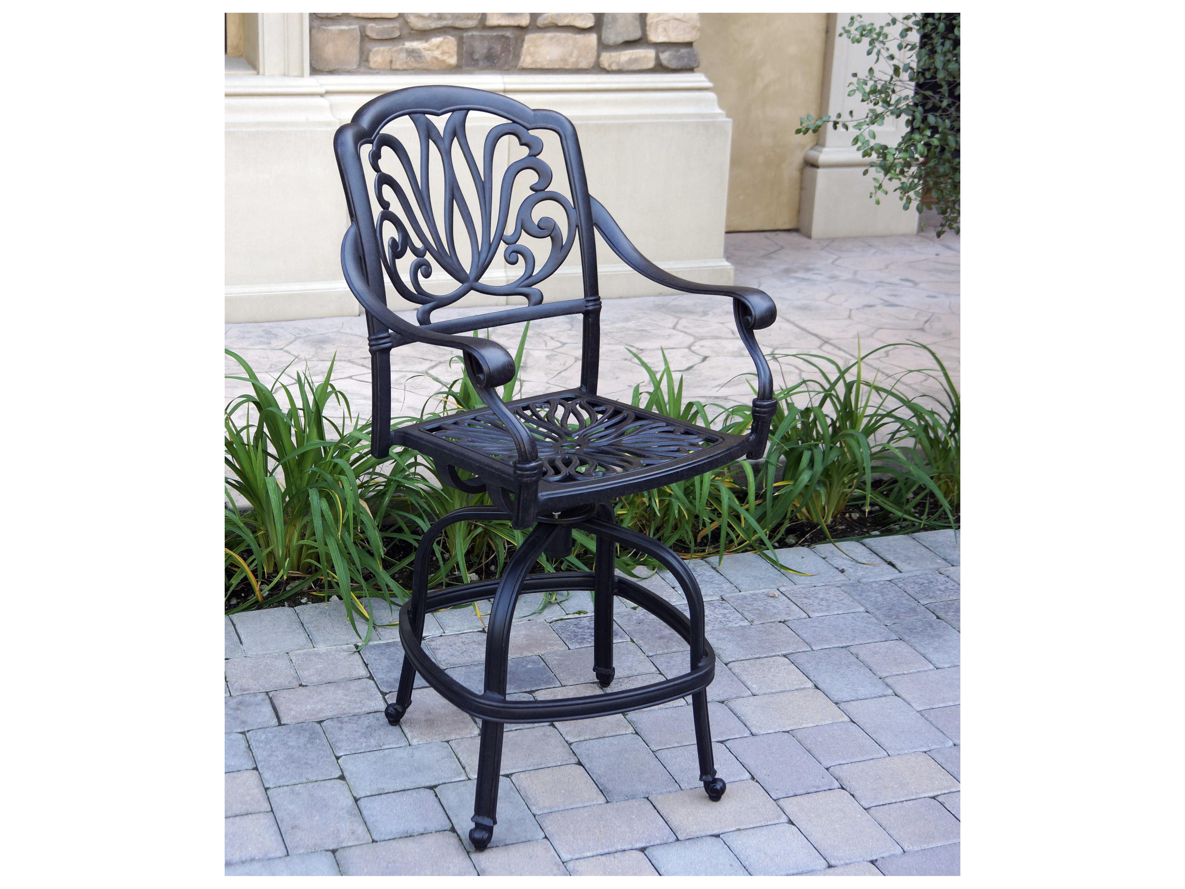 Darlee Outdoor Living Elisabeth Cast Aluminum Antique Bronze Swivel Counter Height Stool Set of 6