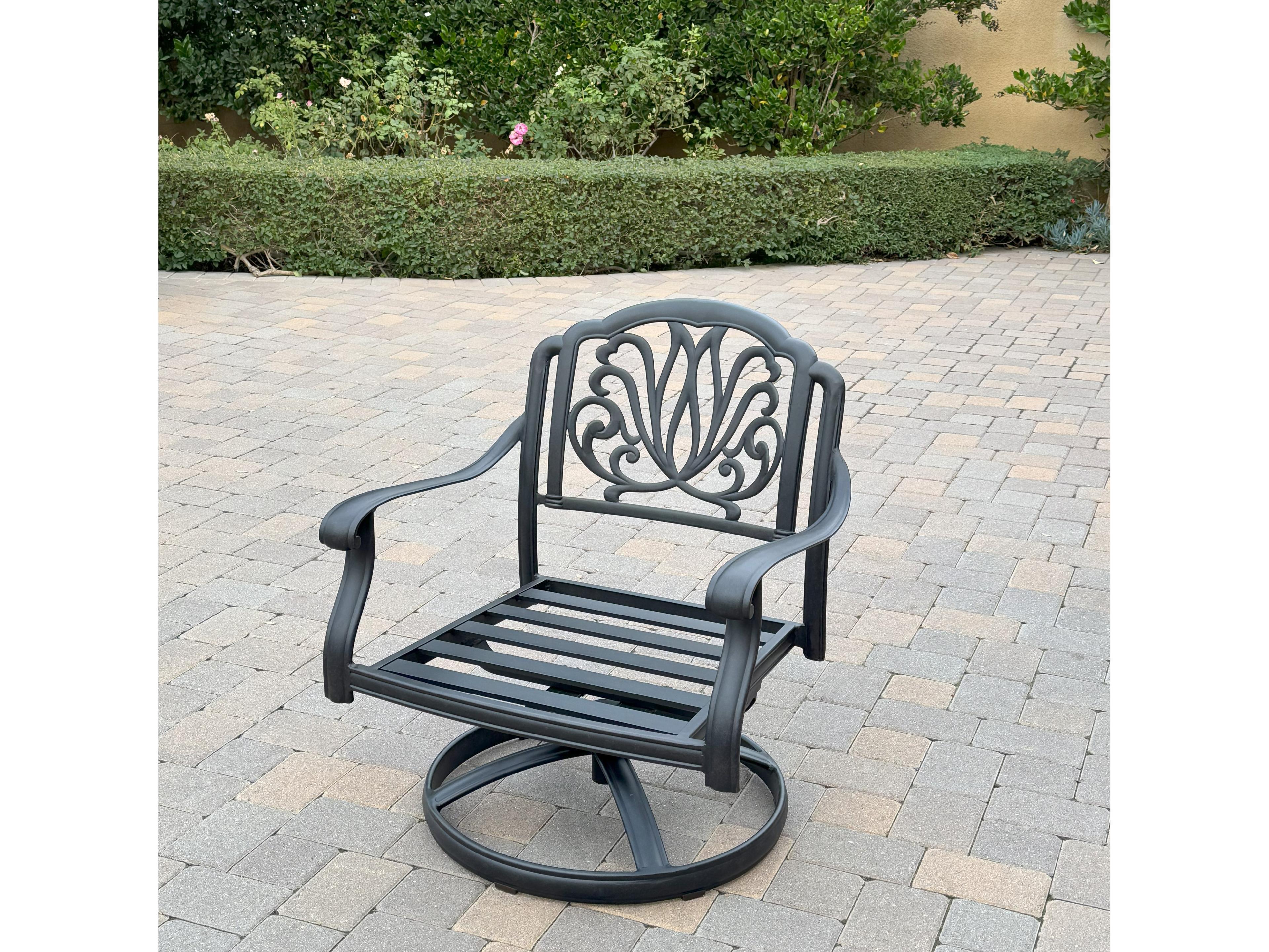 Darlee Outdoor Living Elisabeth Cast Aluminum 4-Piece Conversation Set with 49" x 35" Rectangular Fire Pit Chat Table
