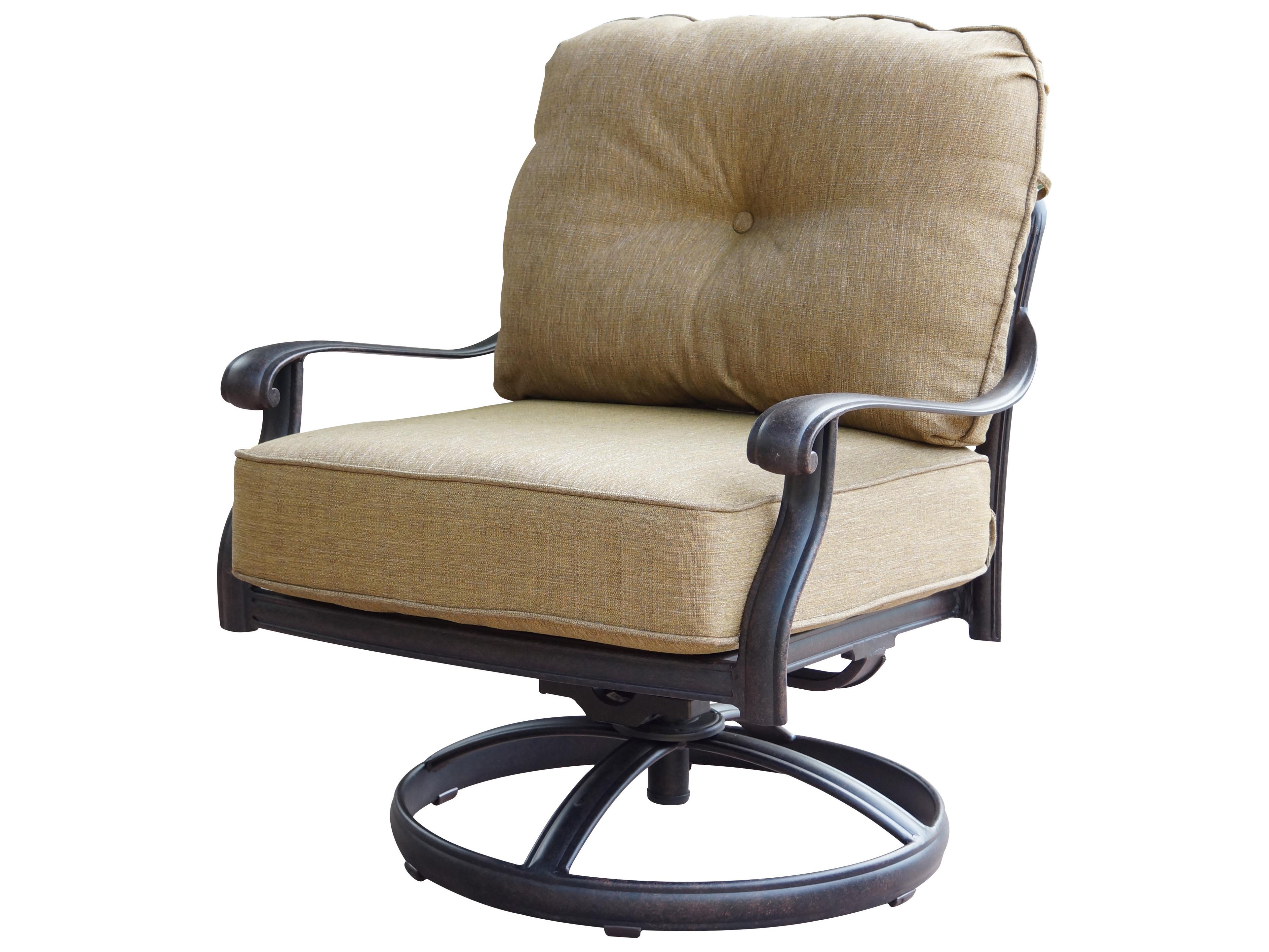 Darlee Outdoor Living Elisabeth Cast Aluminum Swivel Rocker Club Chair with Cushions Set of 2