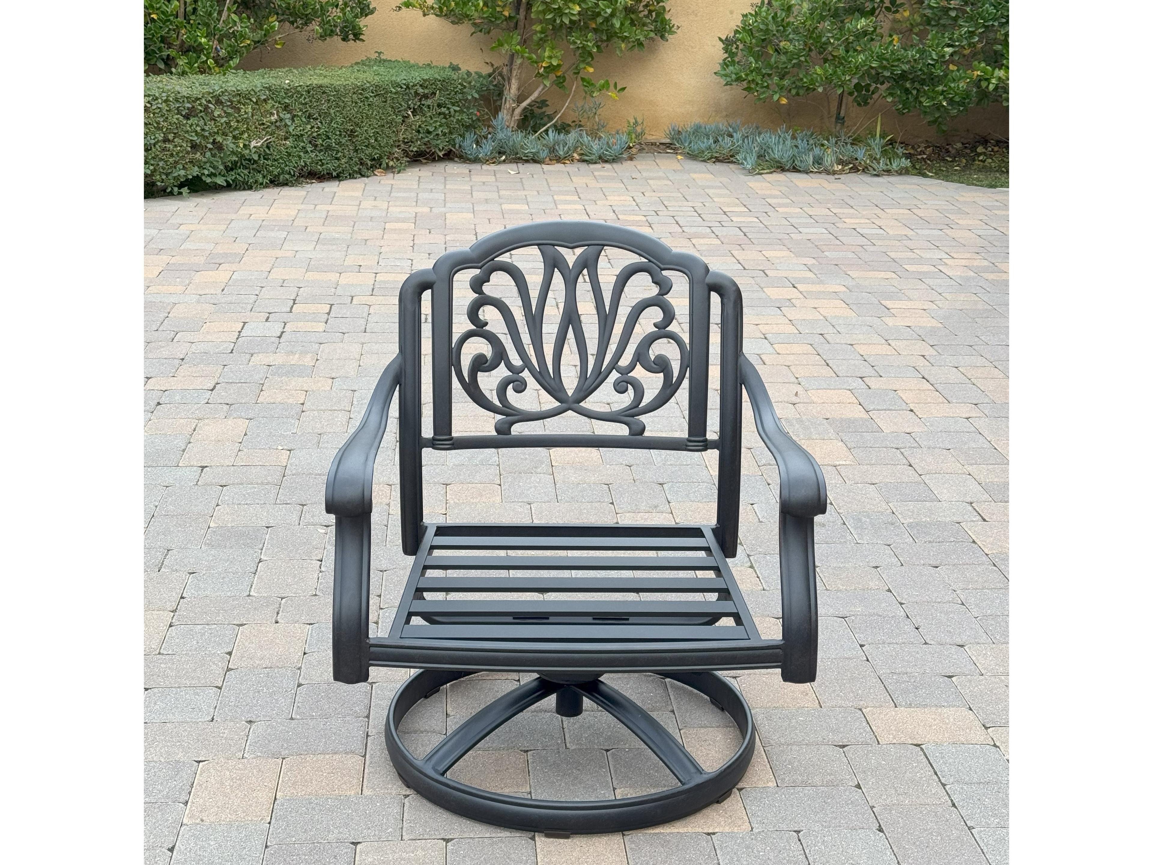 Darlee Outdoor Living Elisabeth Cast Aluminum 5-Piece Conversation Set with 42" Round Chat Table