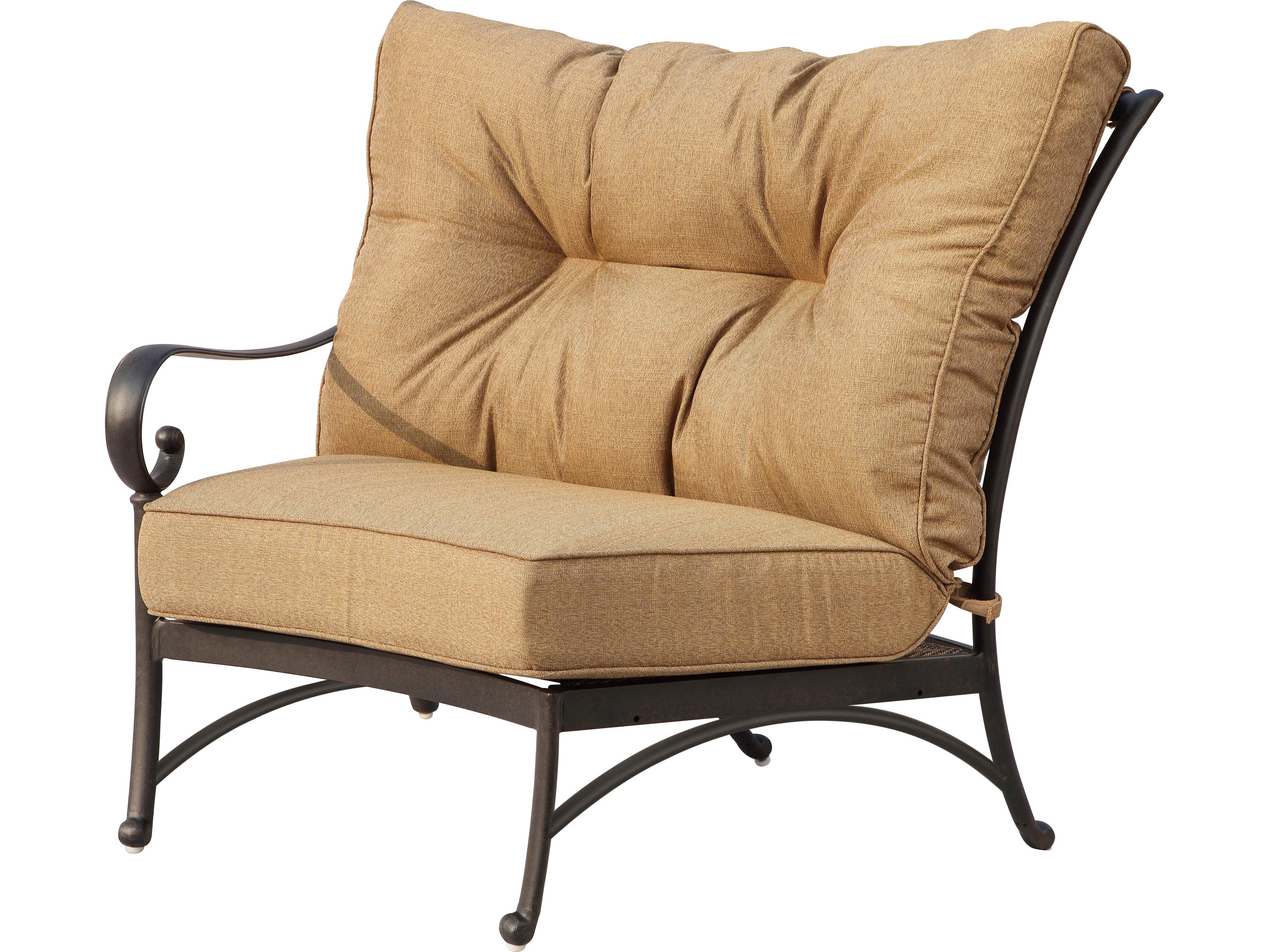 Darlee Outdoor Living Santa Anita Cast Aluminum 2 -Piece Crescent Sectional Loveseat with Sunbrella Cushion