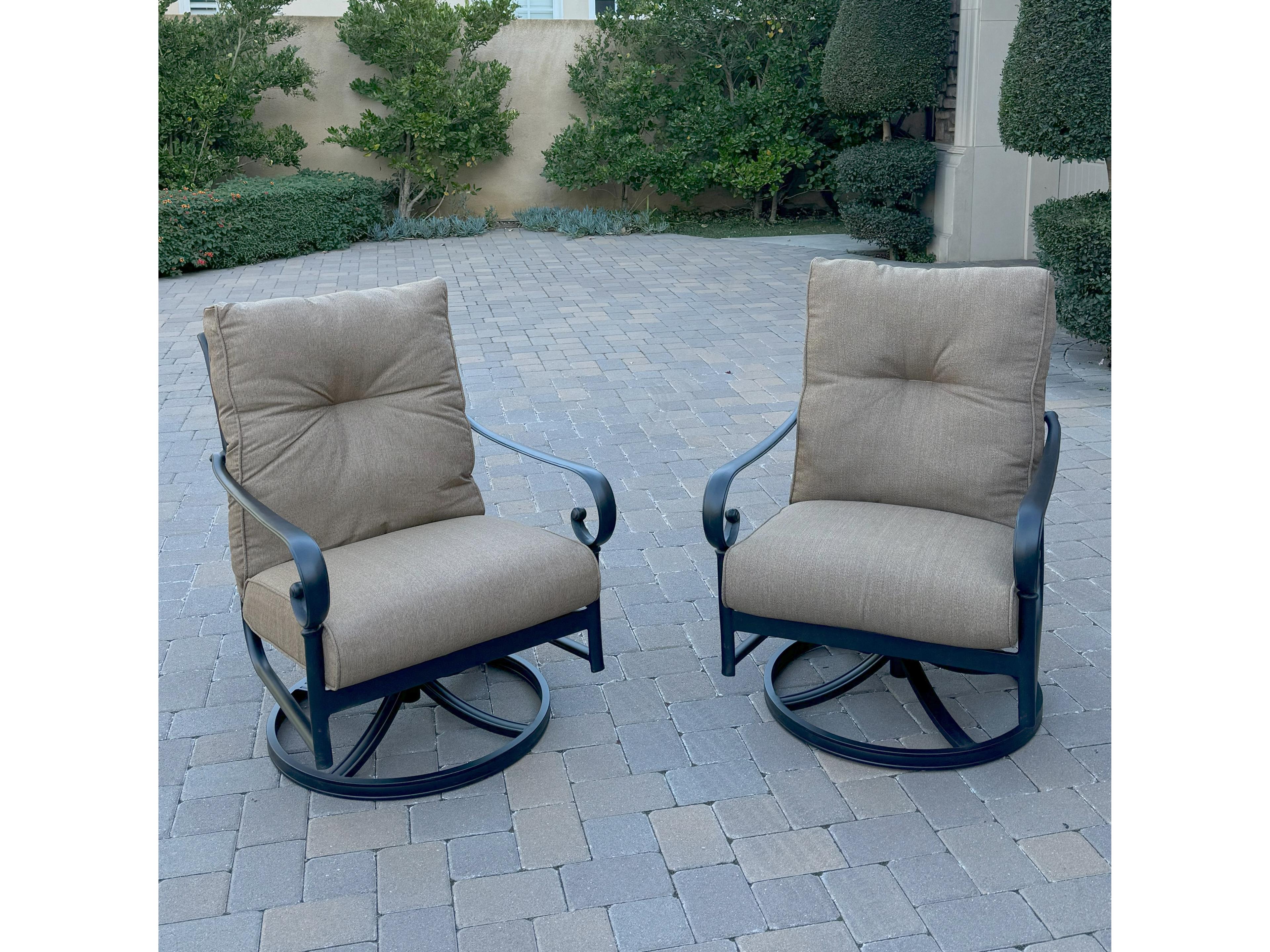 Darlee Outdoor Living Santa Anita Cast Aluminum 2 -Piece Swivel Rocker Club Chair set with Sunbrella Cushion.