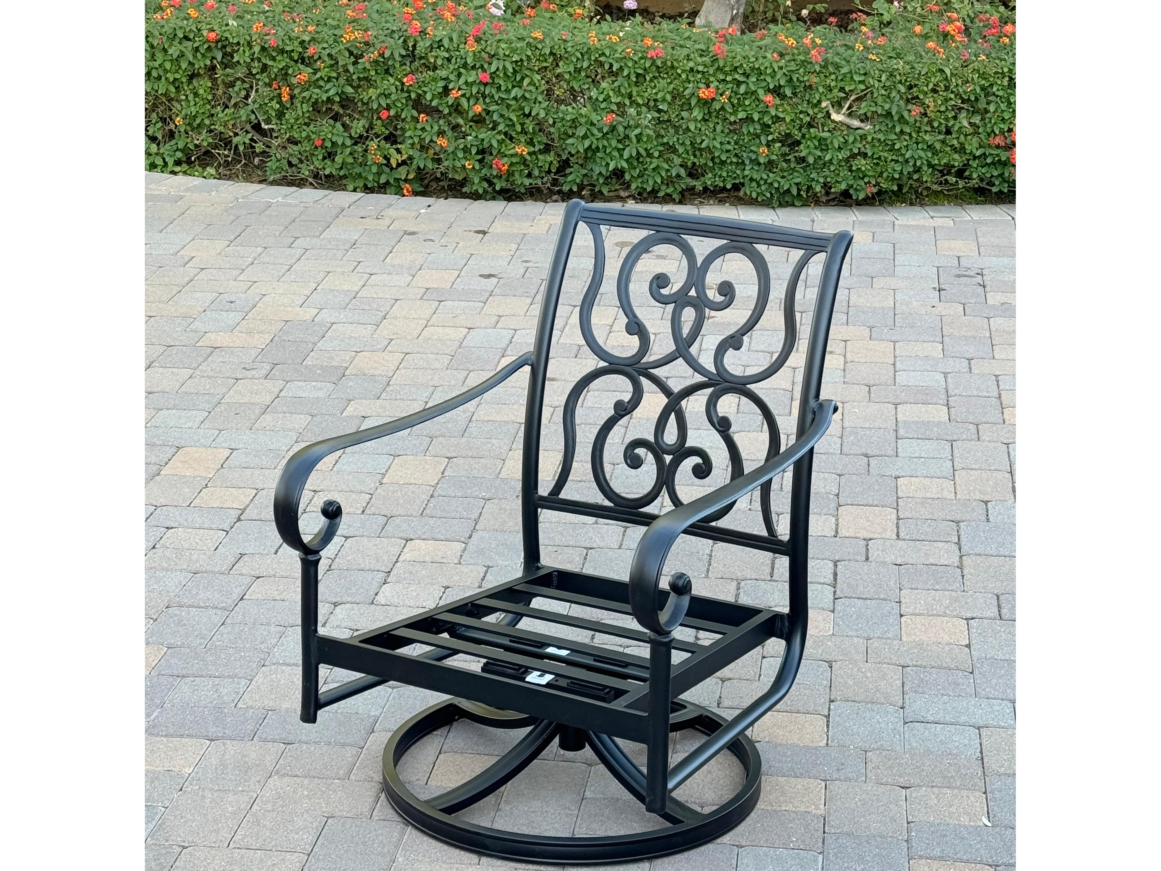 Darlee Outdoor Living Santa Anita Cast Aluminum 2 -Piece Swivel Rocker Club Chair set with Sunbrella Cushion.