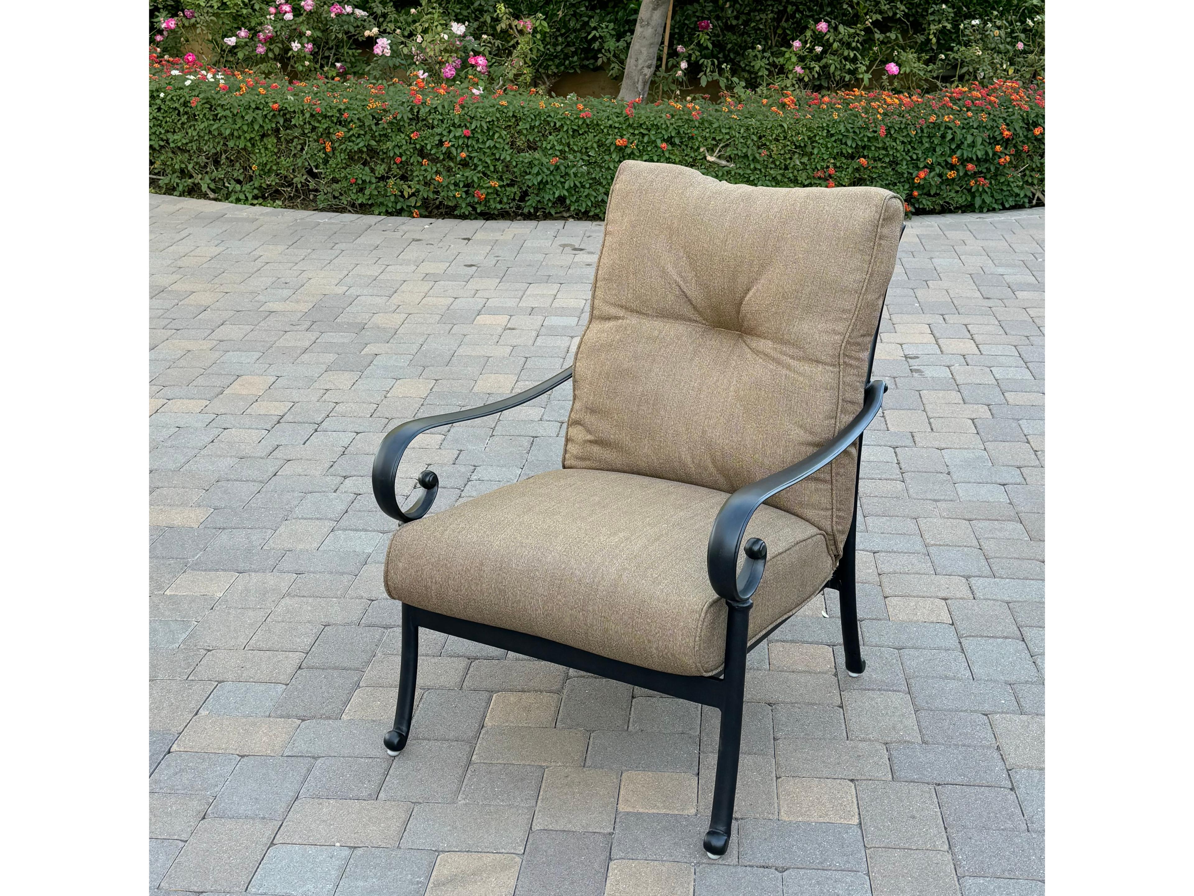 Darlee Outdoor Living Santa Anita Cast Aluminum 4 -Piece Club Chair set with Sunbrella Cushion